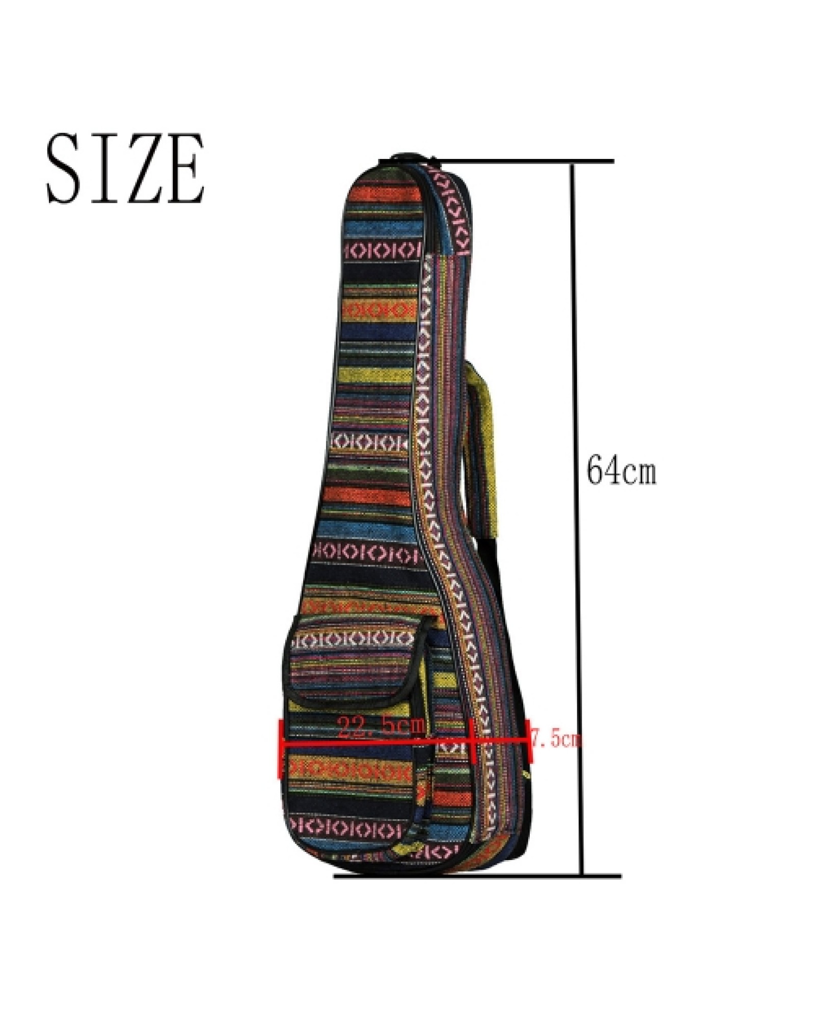 Special National Style 23" Ukelele Ukulele Uke Bag Backpack Case 6mm Cotton Padding Durable Colorful with Adjustable Shoulder St