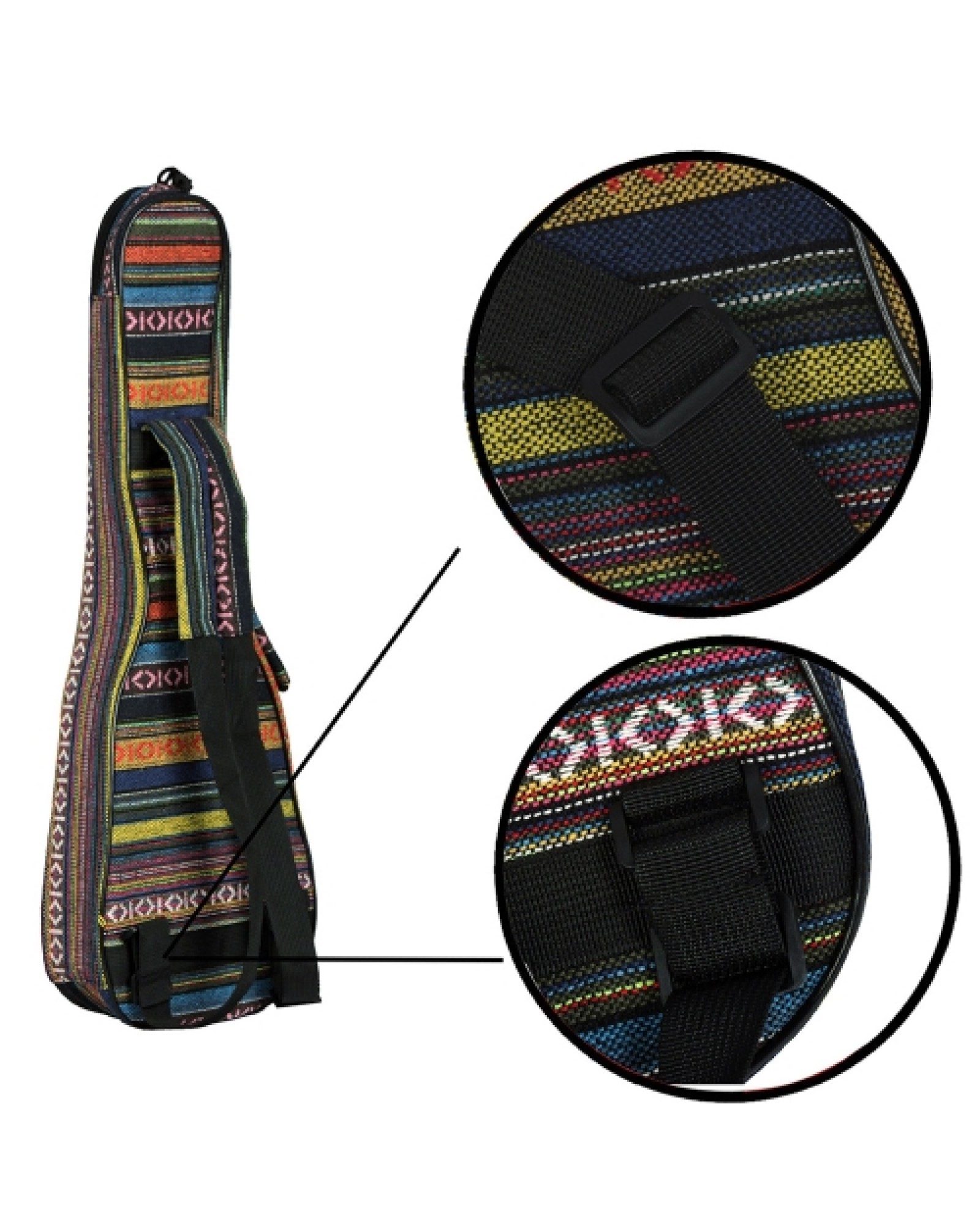 Special National Style 23" Ukelele Ukulele Uke Bag Backpack Case 6mm Cotton Padding Durable Colorful with Adjustable Shoulder St