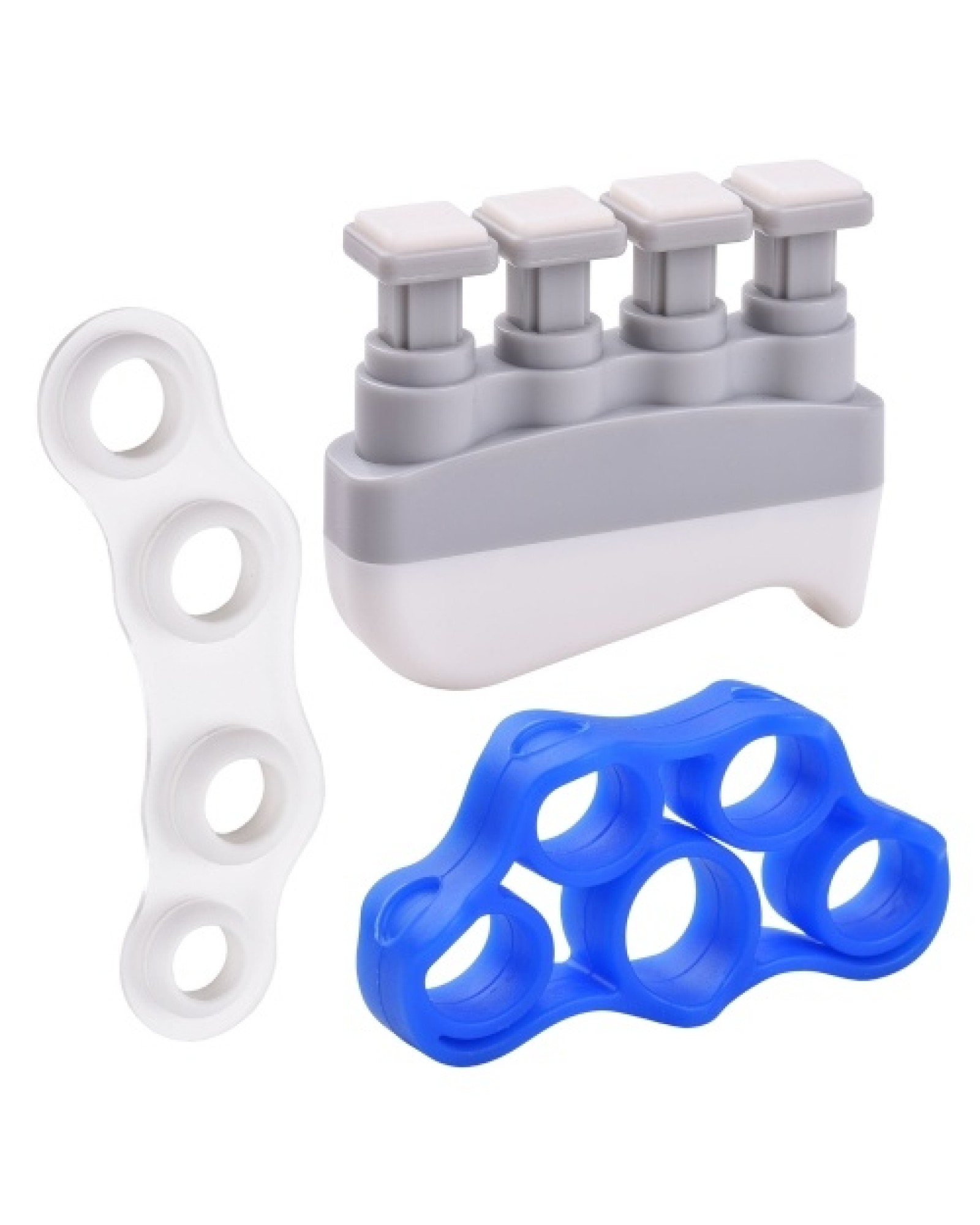 Hand Exerciser Set with Finger Exerciser + Finger Spliter + Silica Gel Tensioner Fingers Exercise Tool for Guitar Violin Piano W