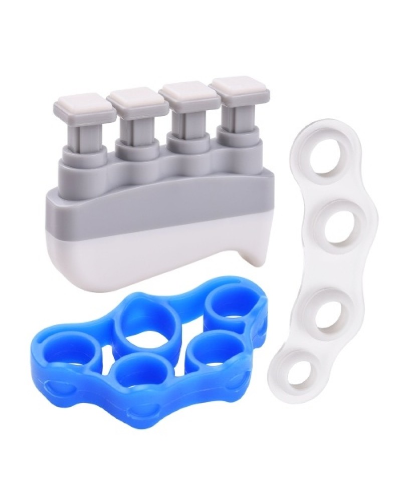 Hand Exerciser Set with Finger Exerciser + Finger Spliter + Silica Gel Tensioner Fingers Exercise Tool for Guitar Violin Piano W
