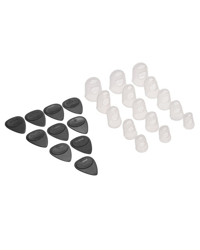 Guitar Accessories Kit Includes 15pcs Silicone Guitar Finger Protectors + 10pcs Guitar Picks for Acoustic Guitar Beginners