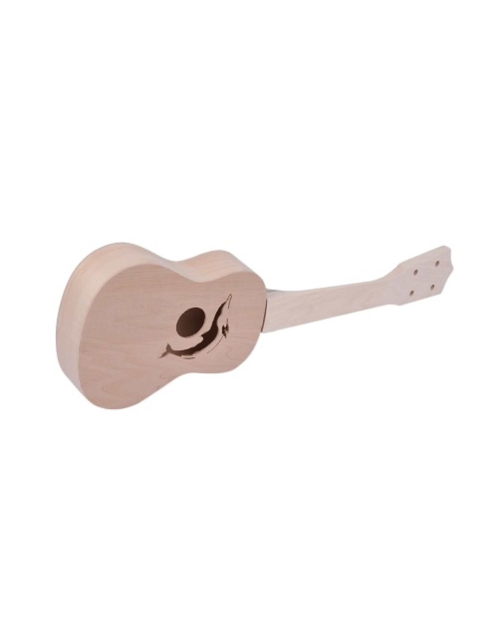 21 Inches Unfinished DIY Ukulele Ukelele Uke Kit Basswood Body &amp; Neck Plastic Fingerboard &amp; Bridge Nylon String for Ukul