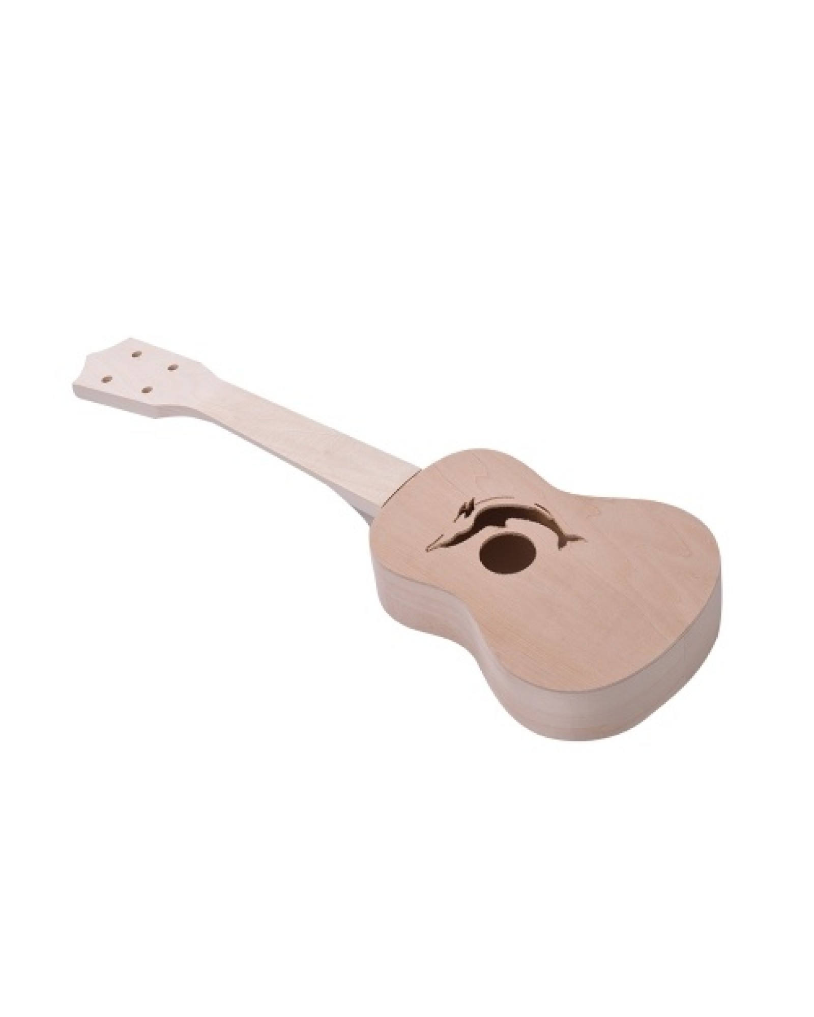 21 Inches Unfinished DIY Ukulele Ukelele Uke Kit Basswood Body &amp; Neck Plastic Fingerboard &amp; Bridge Nylon String for Ukul