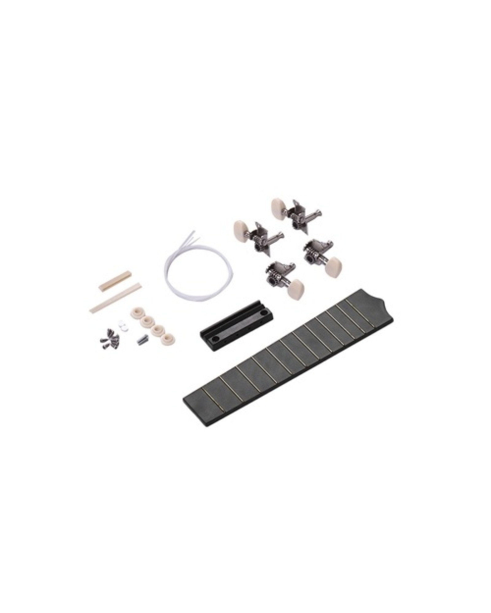 21 Inches Unfinished DIY Ukulele Ukelele Uke Kit Basswood Body &amp; Neck Plastic Fingerboard &amp; Bridge Nylon String for Ukul
