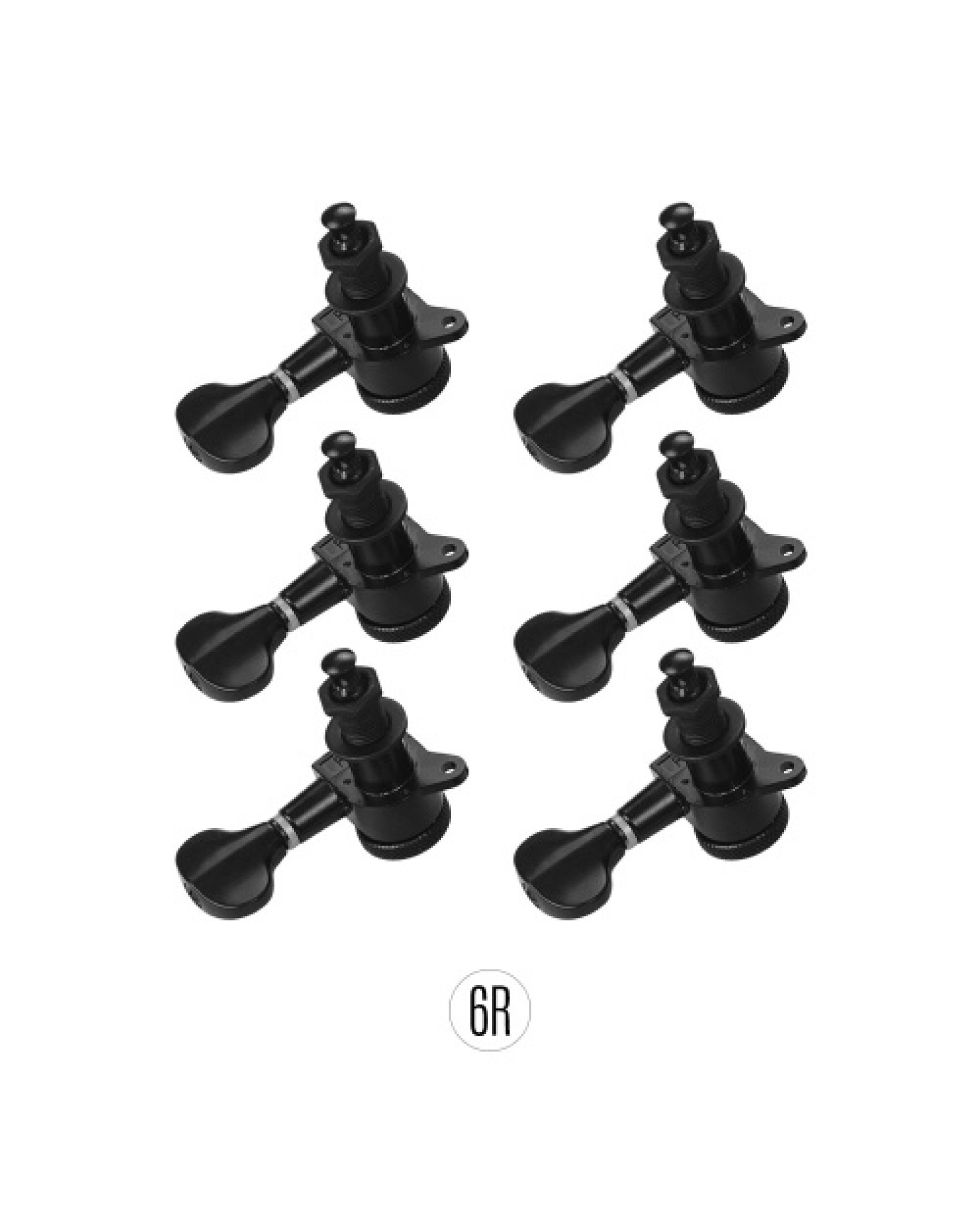 Electric Guitar Machine Heads Knobs String Tuning Pegs Locking Tuners Pack of 6 Pieces 6R with Mounting Screws and Ferrules Gold