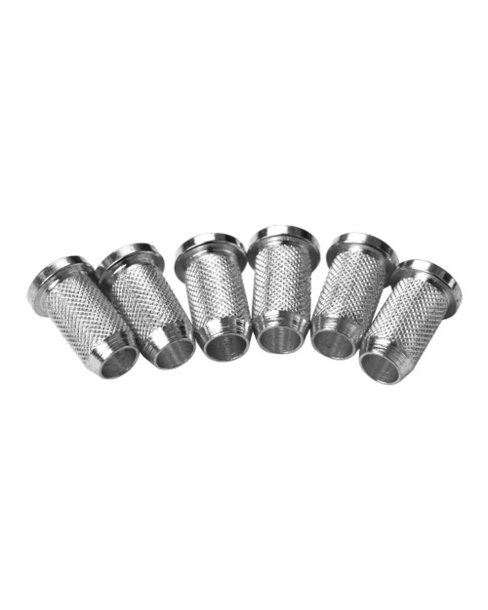 String-Through Body String Ferrules Small Size Metal Hardware Parts for Electric Guitars Set of 6PCS Silver