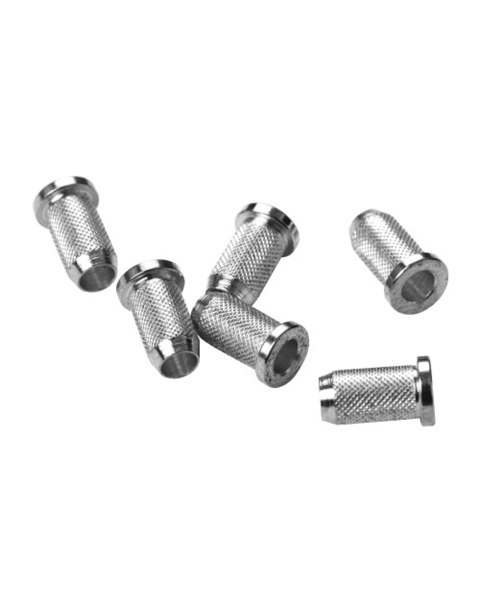String-Through Body String Ferrules Small Size Metal Hardware Parts for Electric Guitars Set of 6PCS Silver