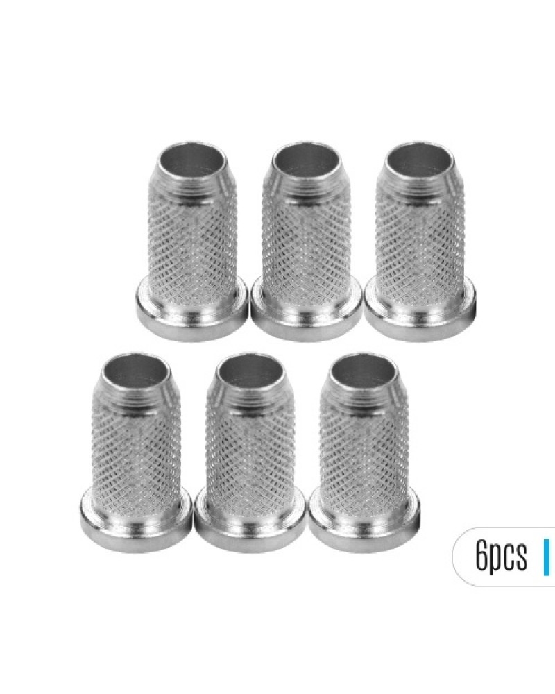 String-Through Body String Ferrules Small Size Metal Hardware Parts for Electric Guitars Set of 6PCS Silver