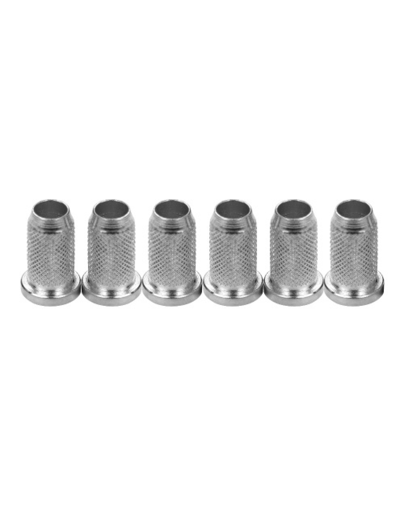 String-Through Body String Ferrules Small Size Metal Hardware Parts for Electric Guitars Set of 6PCS Silver