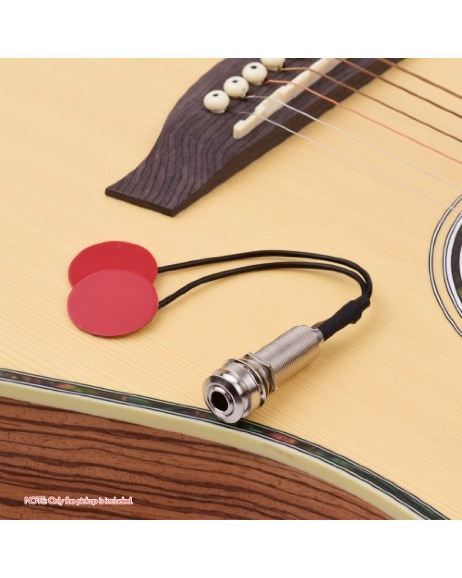 Acoustic Guitar Pickup Adhesive Instrument Pickup Mini Transducer with 1/4 Inch Jack for Violin Mandolin Ukulele