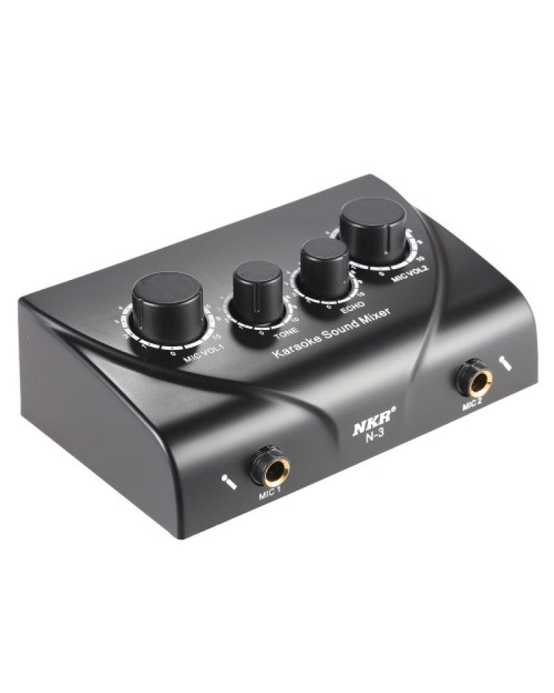 Karaoke Sound Mixer Dual Mic Inputs With Cable