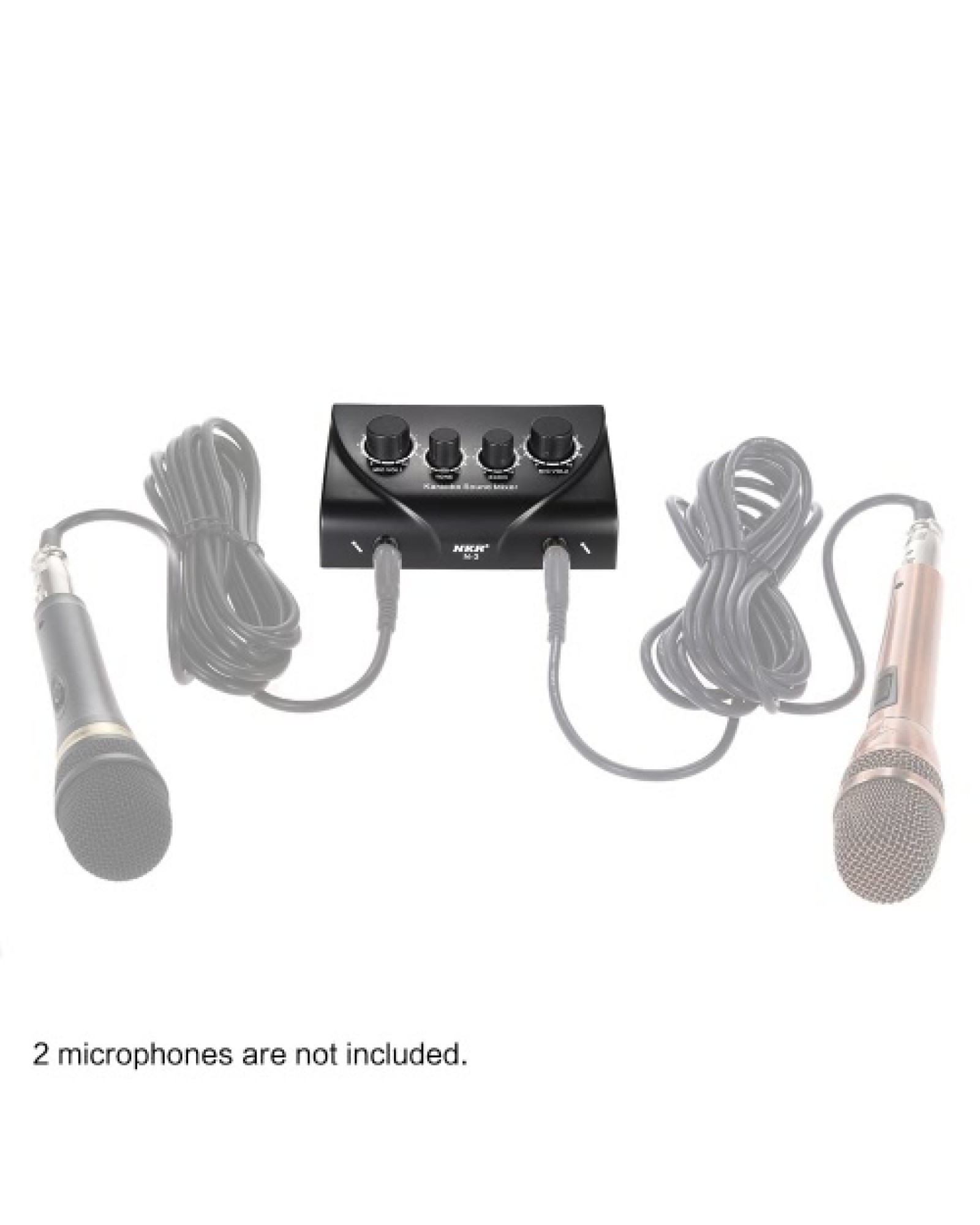 Karaoke Sound Mixer Dual Mic Inputs With Cable