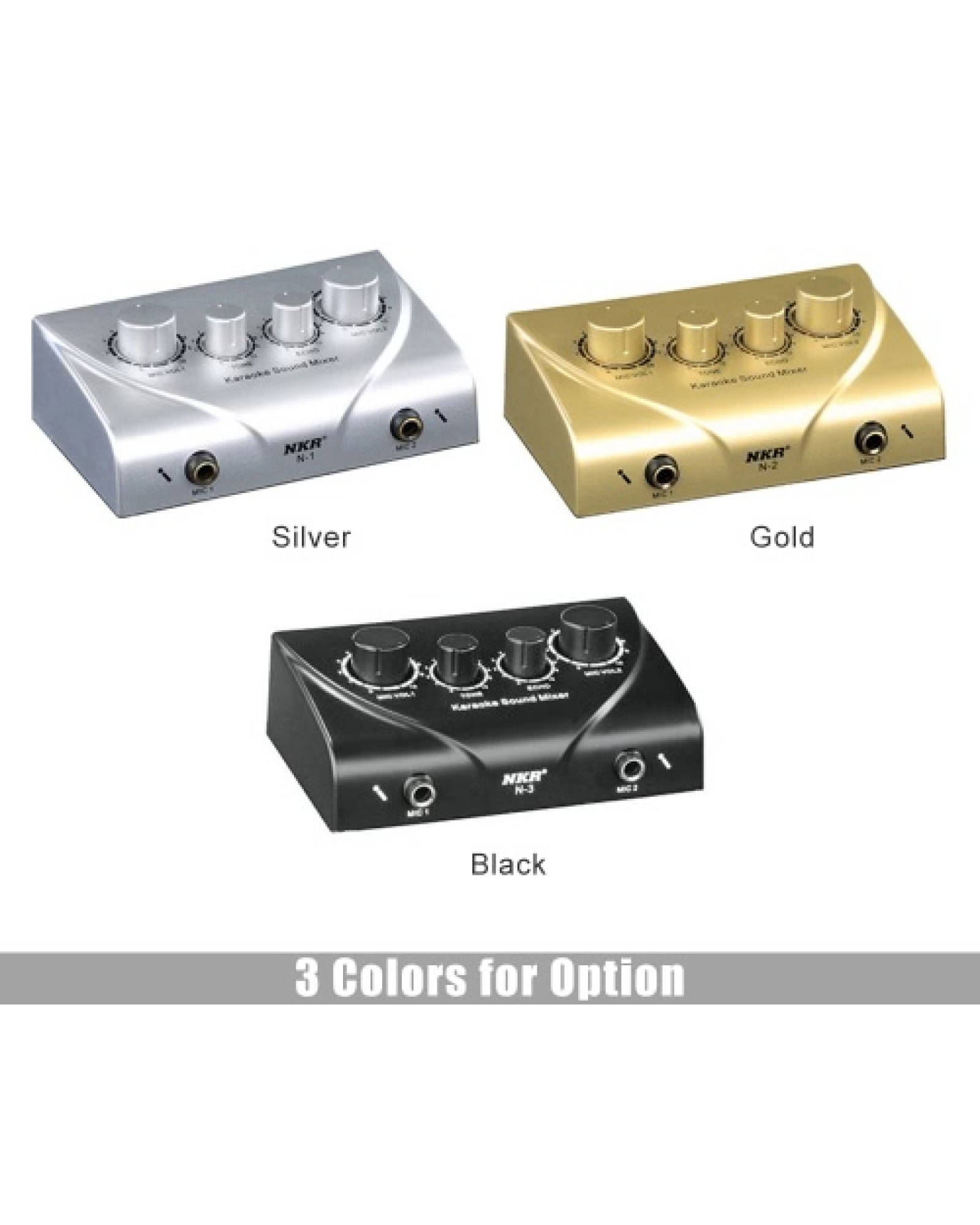 Karaoke Sound Mixer Dual Mic Inputs With Cable