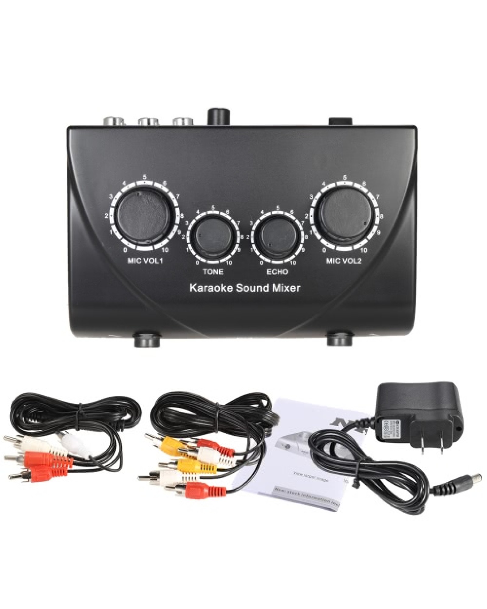 Karaoke Sound Mixer Dual Mic Inputs With Cable
