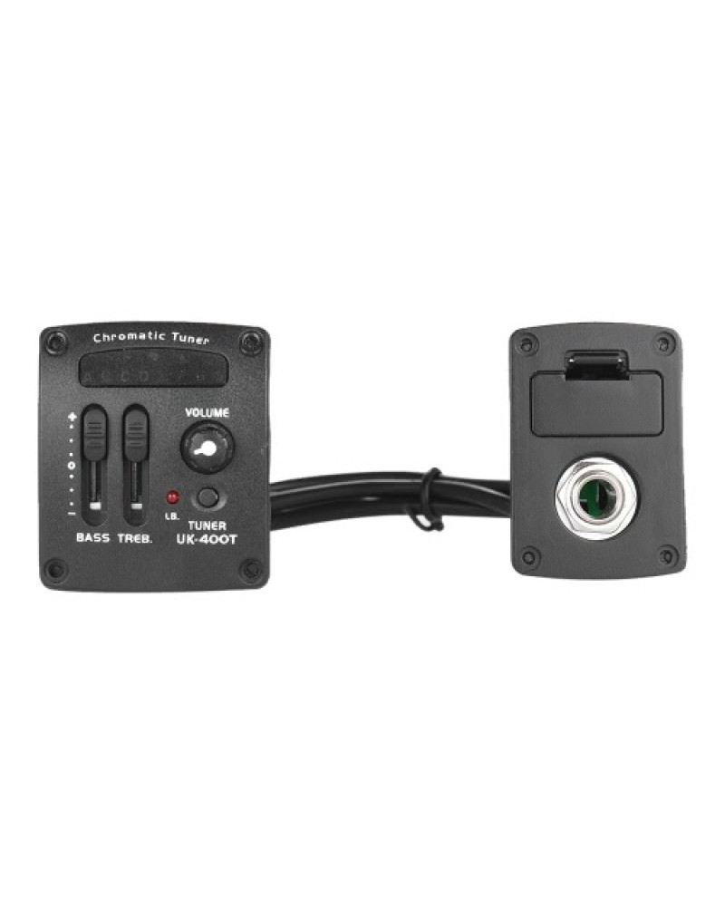UK-400T Ukulele Ukelele Piezo Pickup Preamp 2-Band EQ Equalizer Tuner System