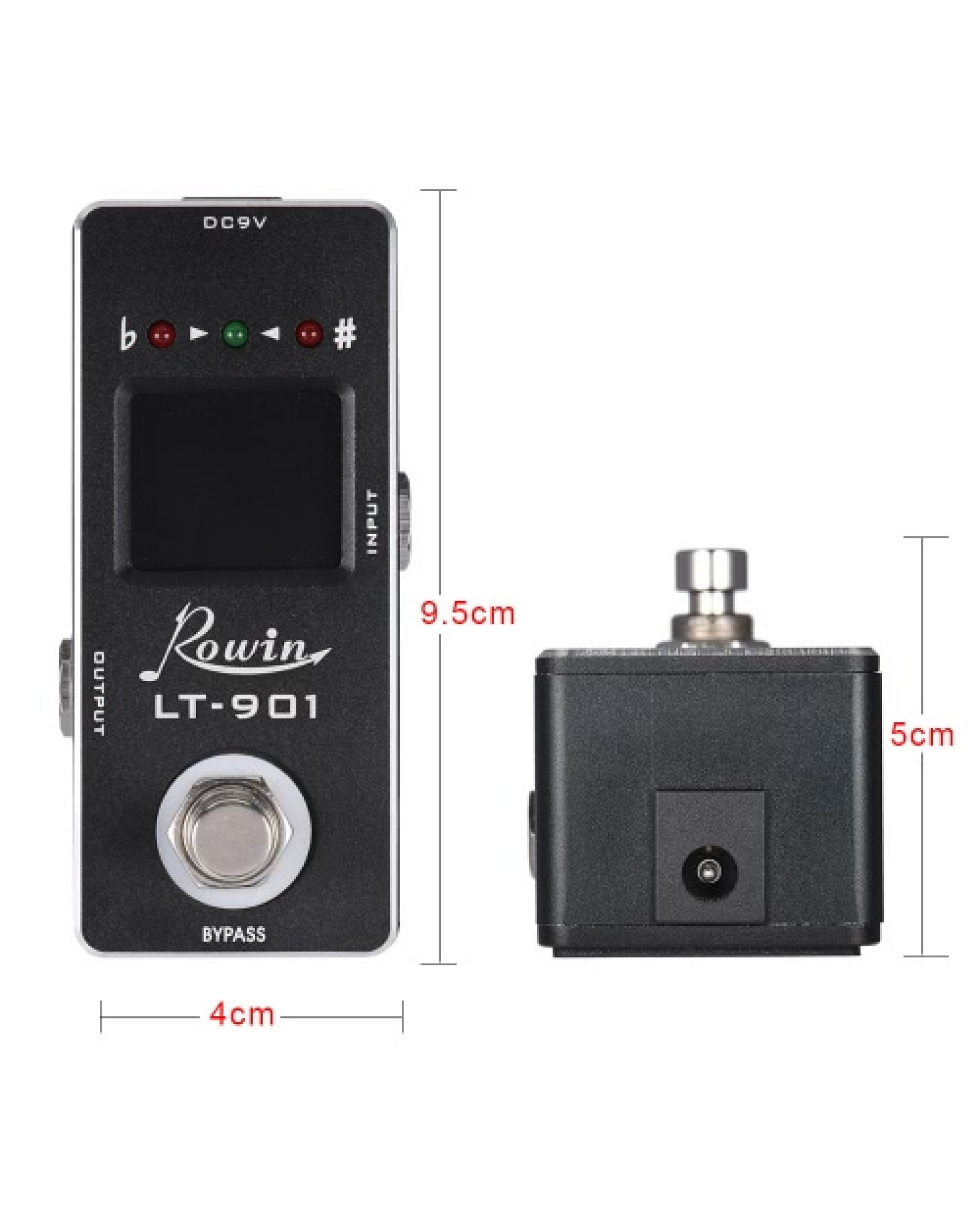 Mini Chromatic Guitar Tuner Pedal Effect True Bypass LCD Display