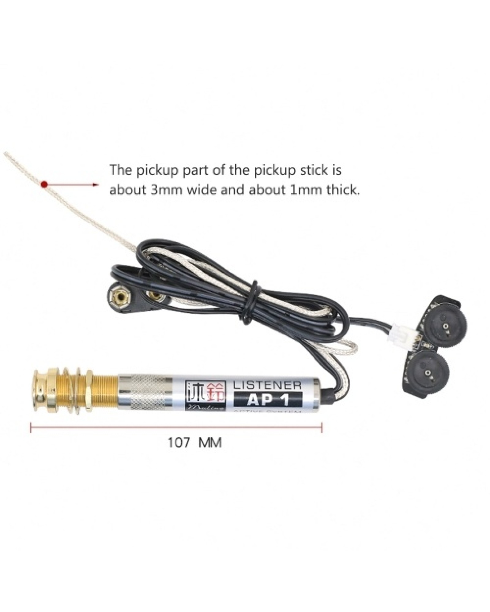Guitar Piezo Active Pickup Pick-up Transducer with Volume and Tone Control for Folk Classical Guitar Ukulele