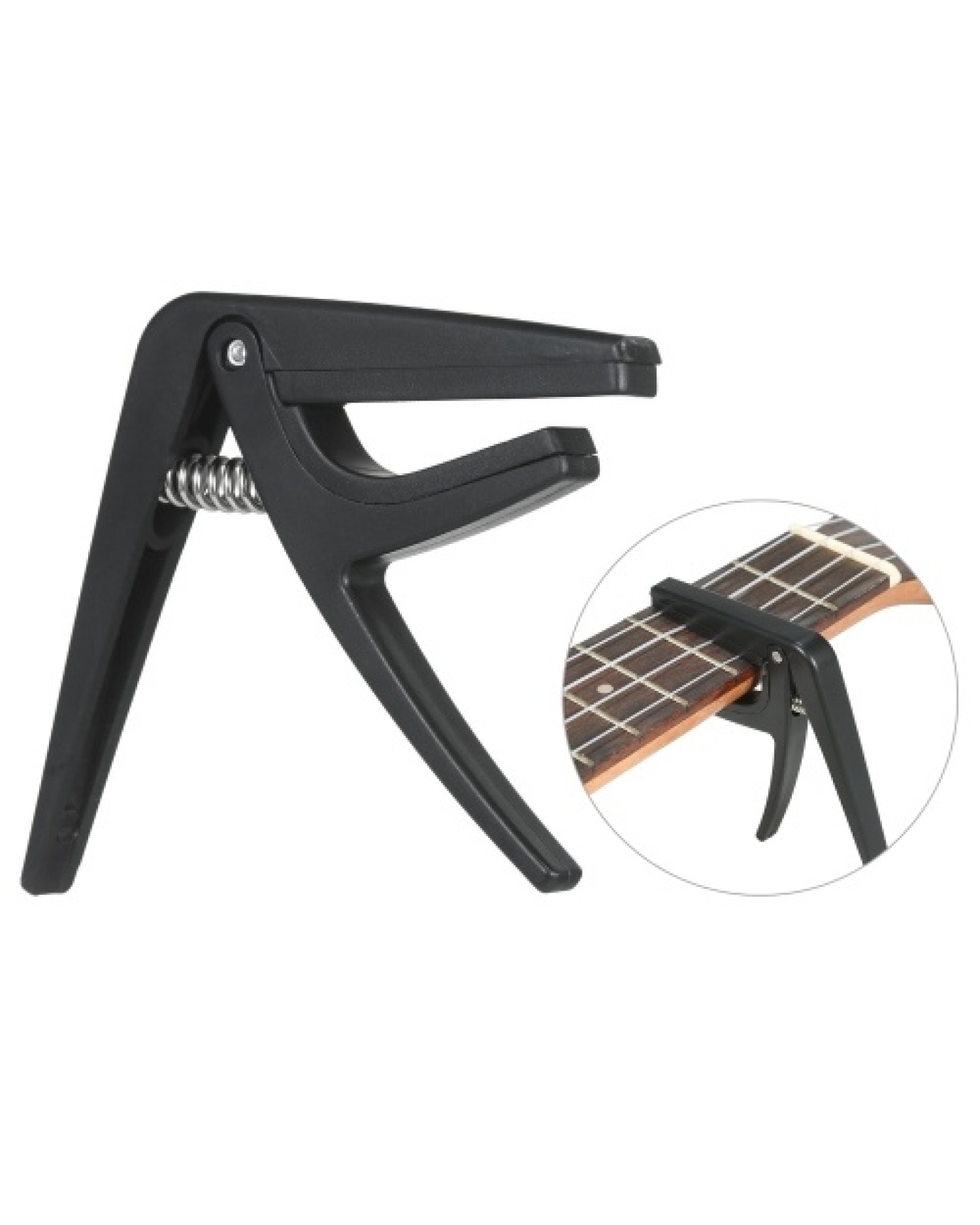 Professional Single-handed Quick Change Ukelele Capo Plastic Steel Black