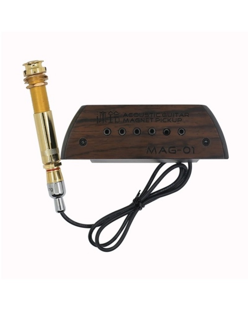 Guitar Passive Sound Hole Pickup Pick-up Transducer with 6.35mm Endpin Jack for Acoustic Folk Guitar
