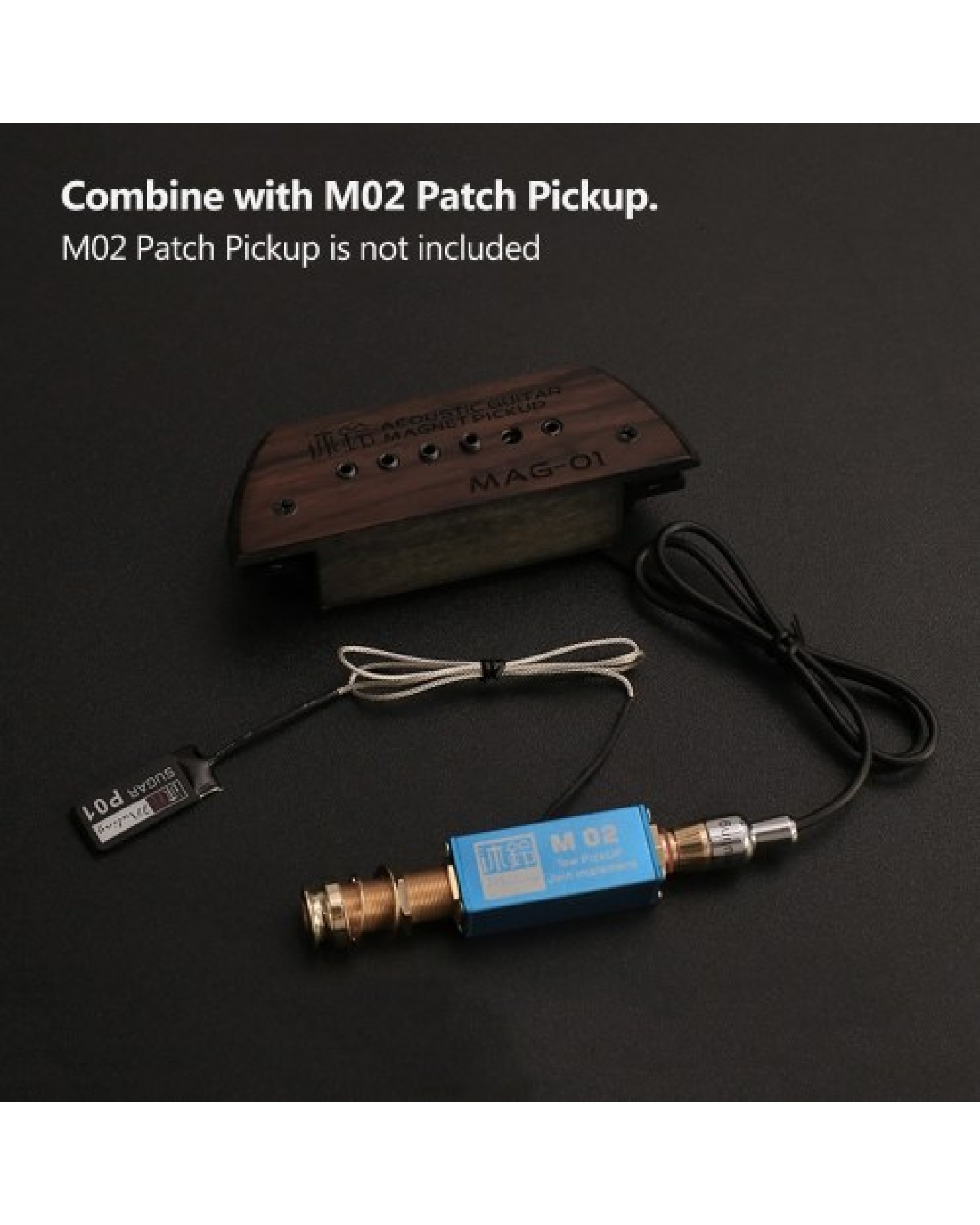 Guitar Passive Sound Hole Pickup Pick-up Transducer with 6.35mm Endpin Jack for Acoustic Folk Guitar