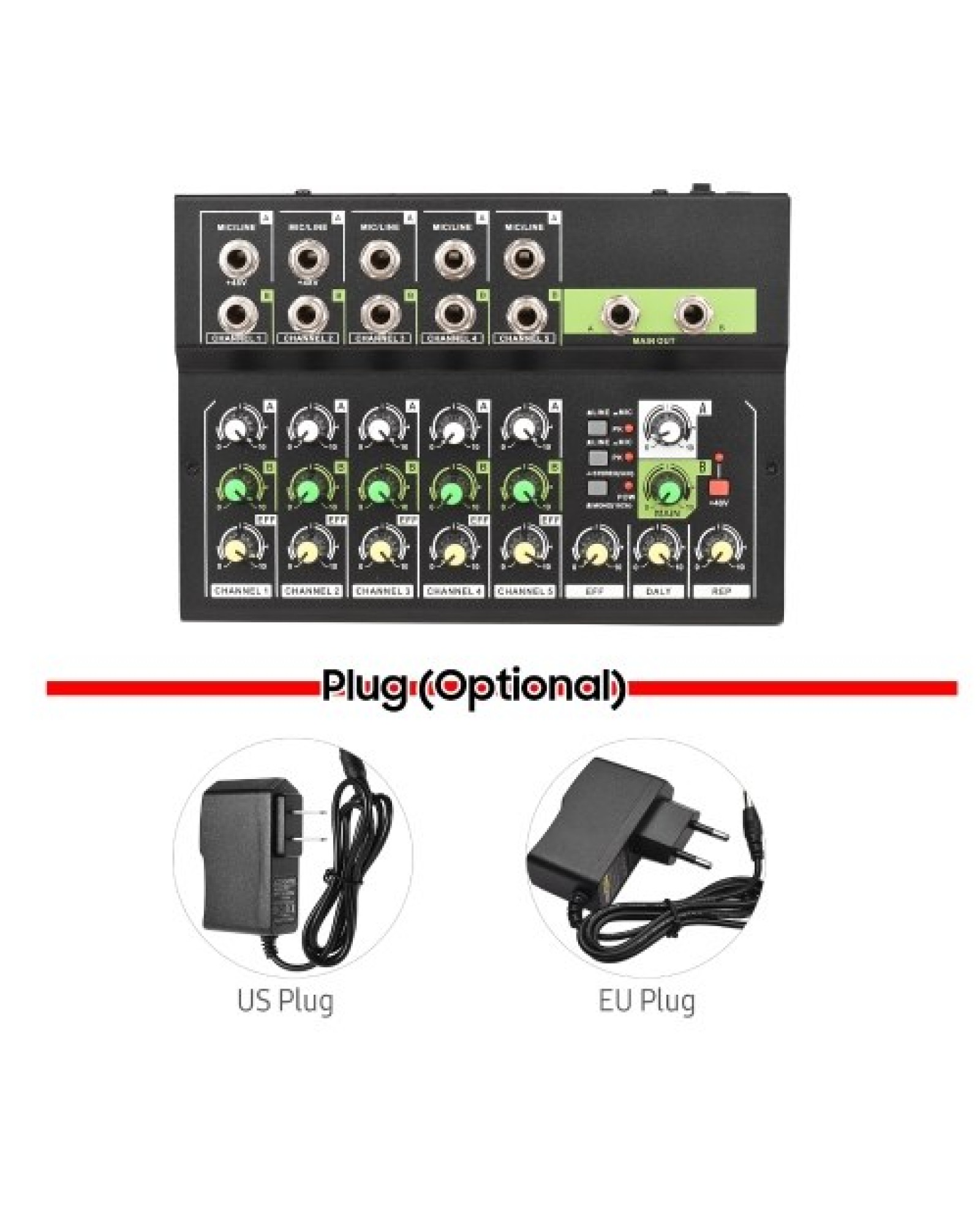 10-Channel Mixing Console Digital Audio Mixer