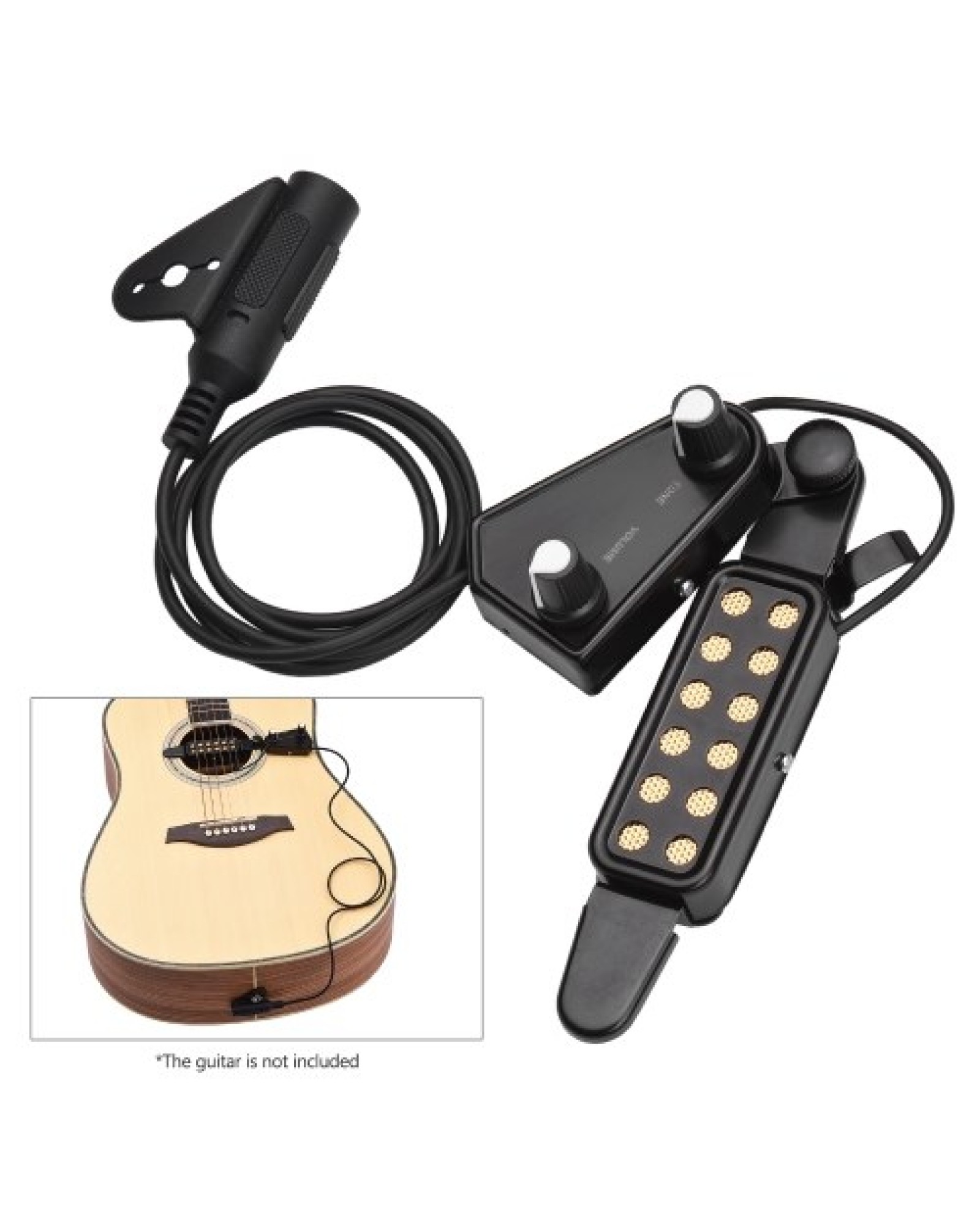 Acoustic Guitar Sound Hole Pickup Magnetic Passive Pick-up System with Tone Volume Control 6.35mm Interface