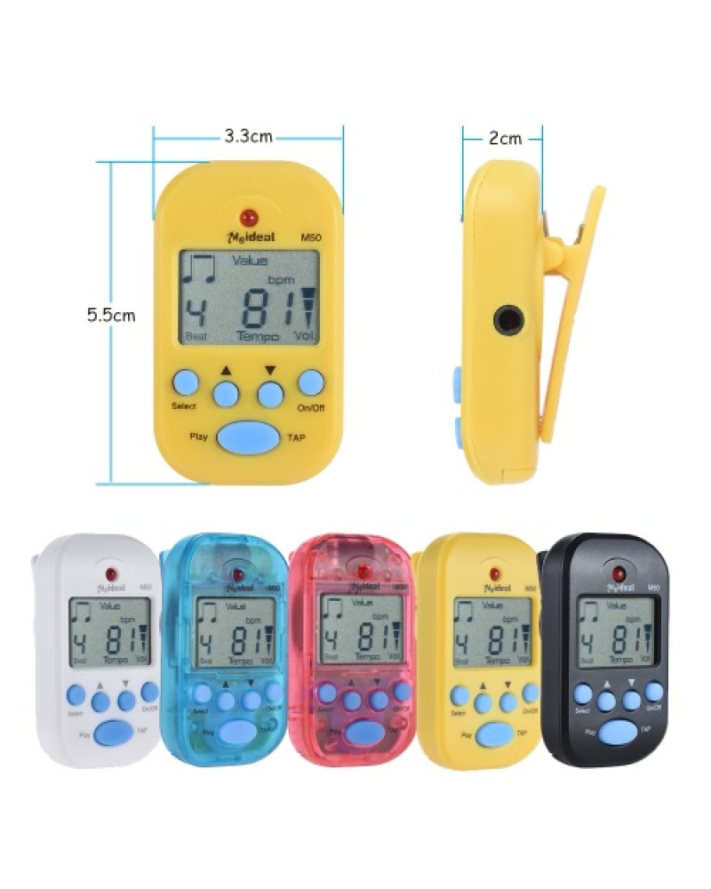Professional Clip on Digital Beat Tempo Metronome LCD Screen Lightweight &amp; Mini for Violin Guitar Bass Musical Instrument Bl