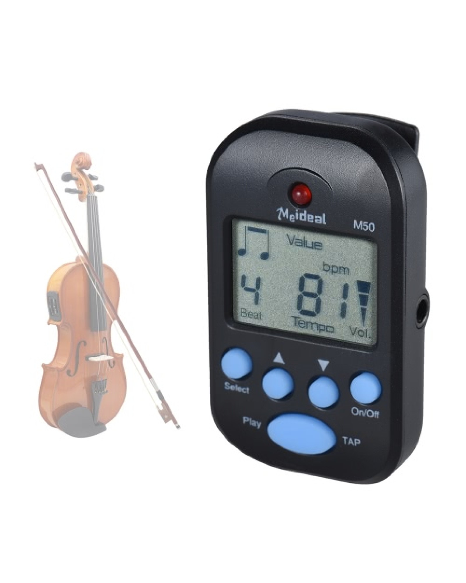 Professional Clip on Digital Beat Tempo Metronome LCD Screen Lightweight &amp; Mini for Violin Guitar Bass Musical Instrument Bl