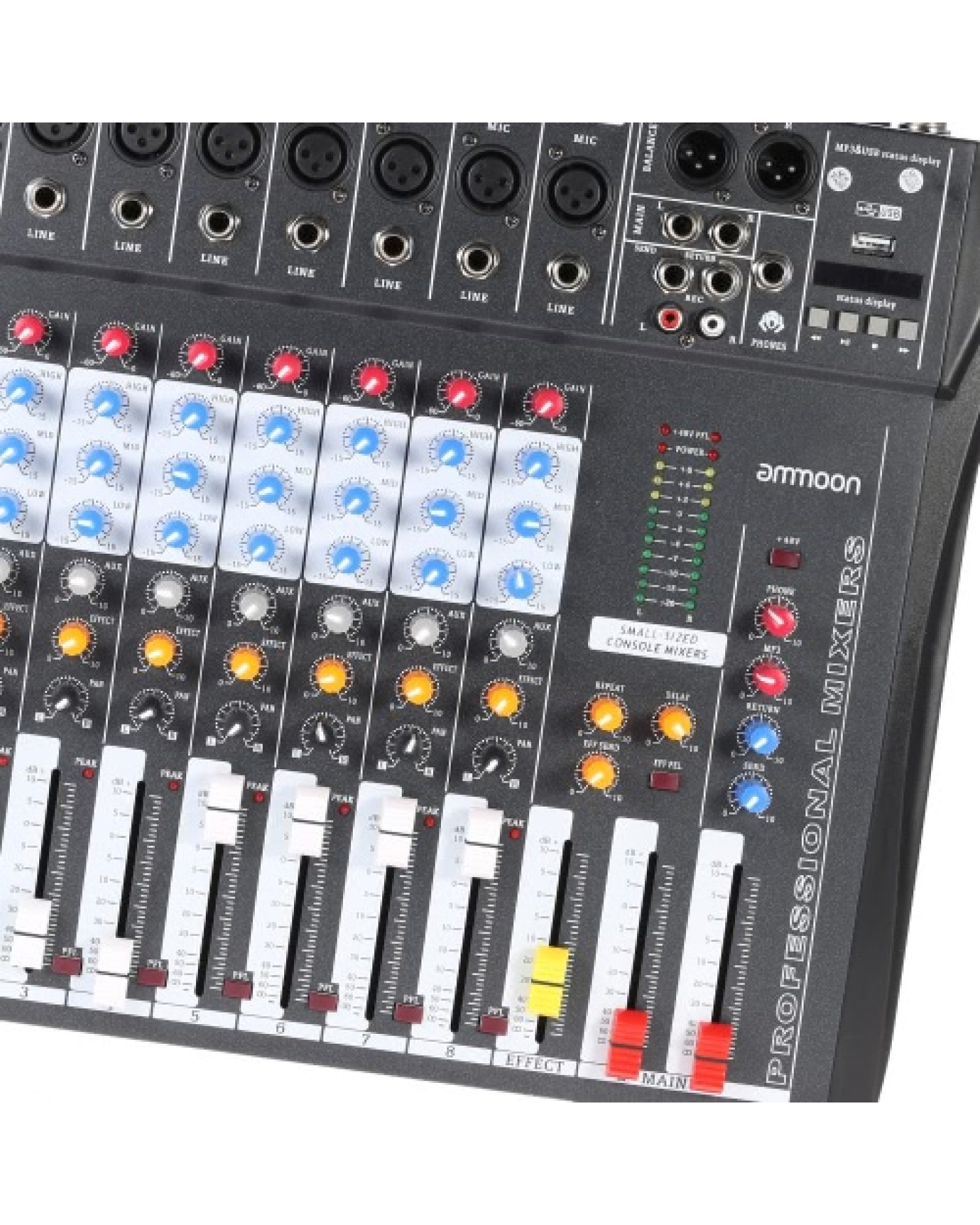 CT80S-USB 8 Channel Digtal Mic Line Audio Mixing Mixer Console with 48V Phantom Power for Recording DJ Stage Karaoke Music Appre