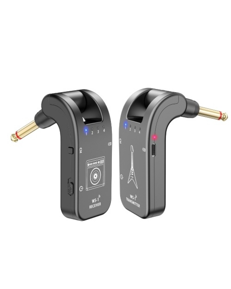 WS-1 2.4GHz Wireless Guitar System Rechargeable Audio Transmitter and Receiver