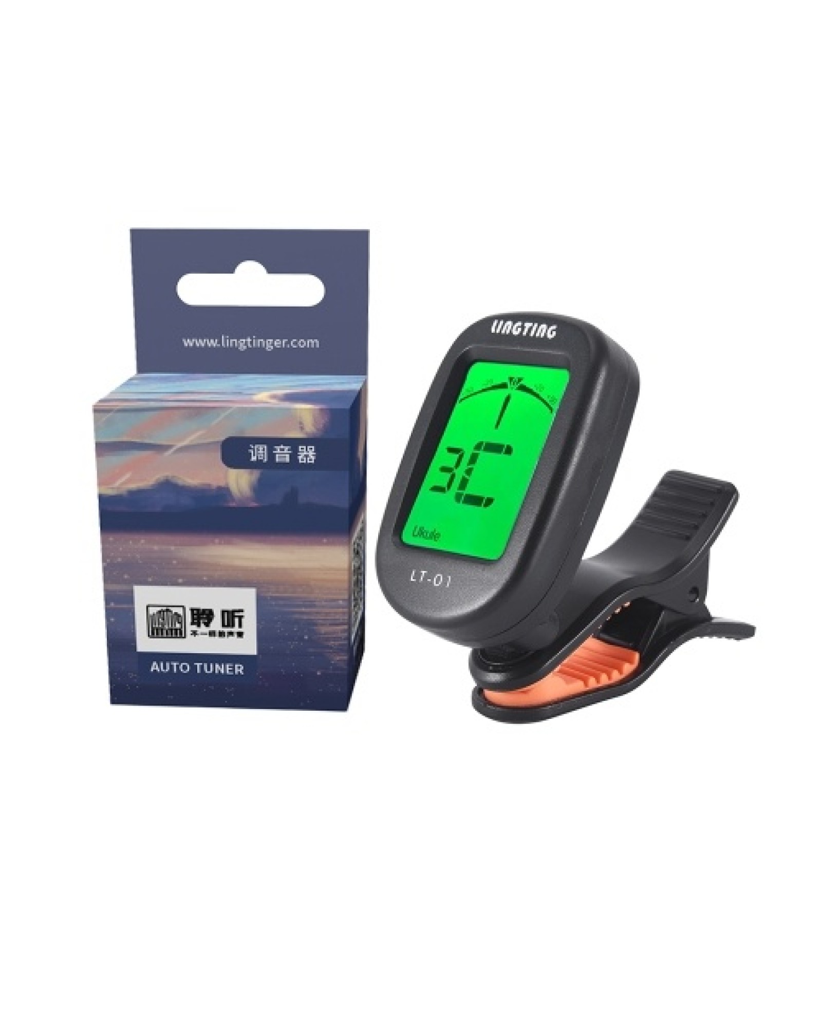 LT-01 Mini Clip-On Digital Electronic Tuner 360° Rotatable