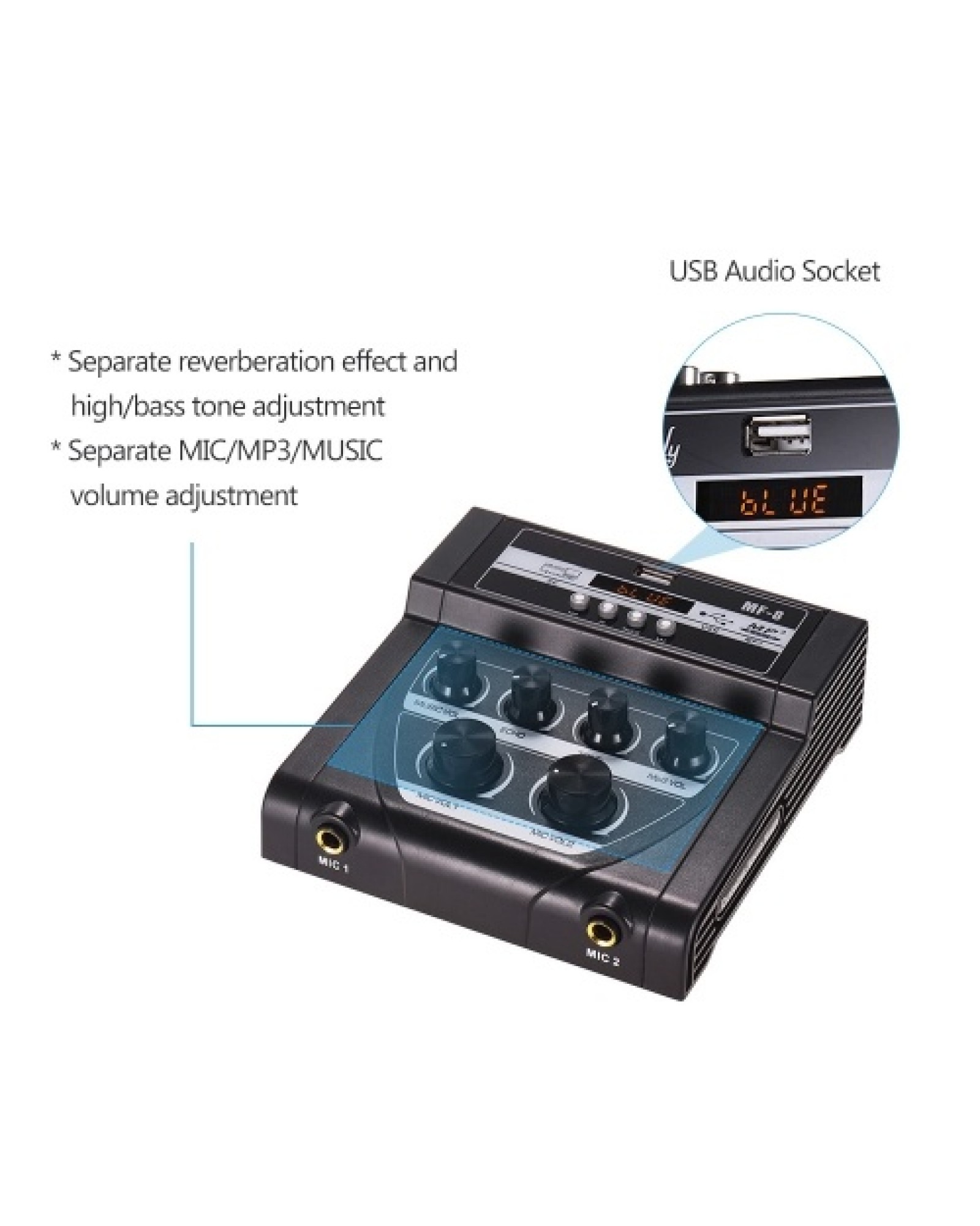 Mini Karaoke Sound Audio Mixer Stereo Echo Mixers
