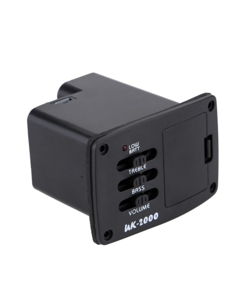 Acoustic Guitar Bass Treble Tone and Volume Control EQ Equalizer Preamp Piezo Pickup Tuner Amplifier with Active Line 6.35MM Plu