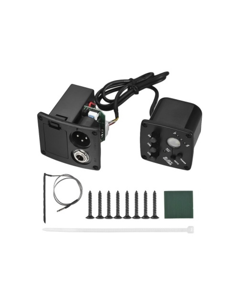 Acoustic Guitar 2-Band EQ Equalizer Tone and Volume Amplifier Preamp Piezo Pickup 6.35mm XLR with LCD Display