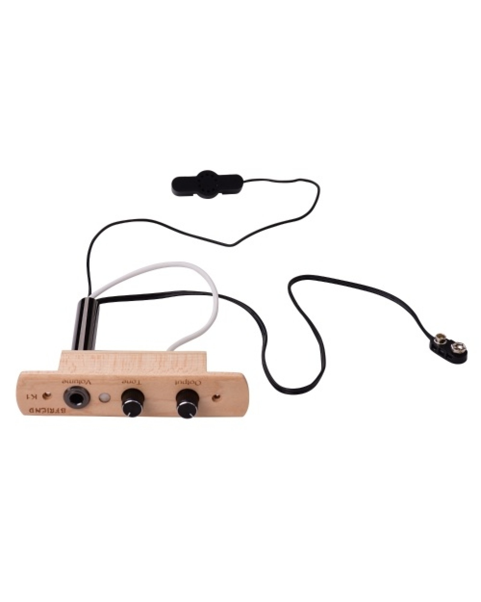 Cajon Drum Sound Hole Pickup Microphone Pick-up System for Box Drum with Tone Volume Control 6.35mm Output Jack