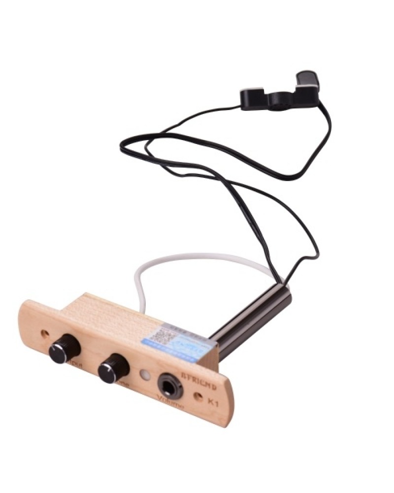 Cajon Drum Sound Hole Pickup Microphone Pick-up System for Box Drum with Tone Volume Control 6.35mm Output Jack