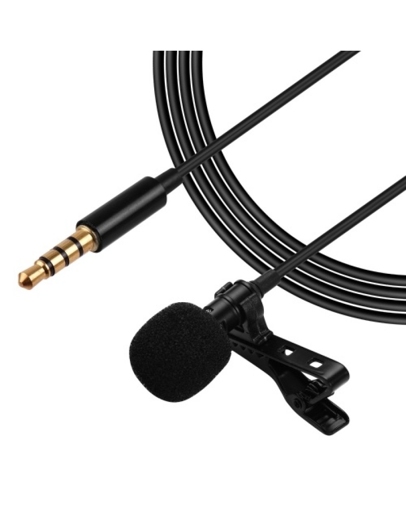 Professional Clip-On Microphone 3.5mm Audio Plug for Smartphones Comes with 2 Meters Extension Wire