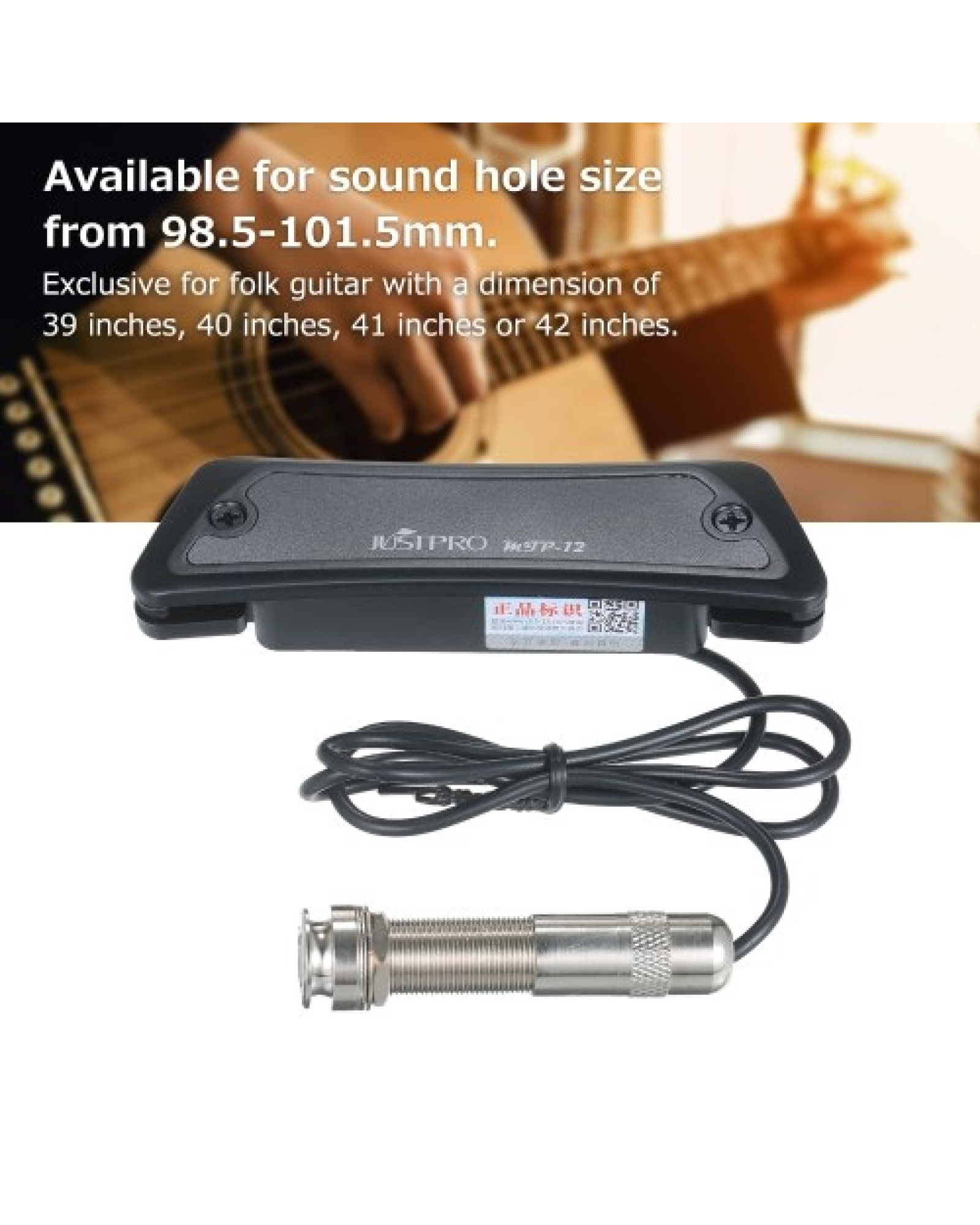 JUSTPRO High Quality Passive Magnetic Sound Hole Pickup Humbucker Dual Coil Pick-up for Folk Guitar