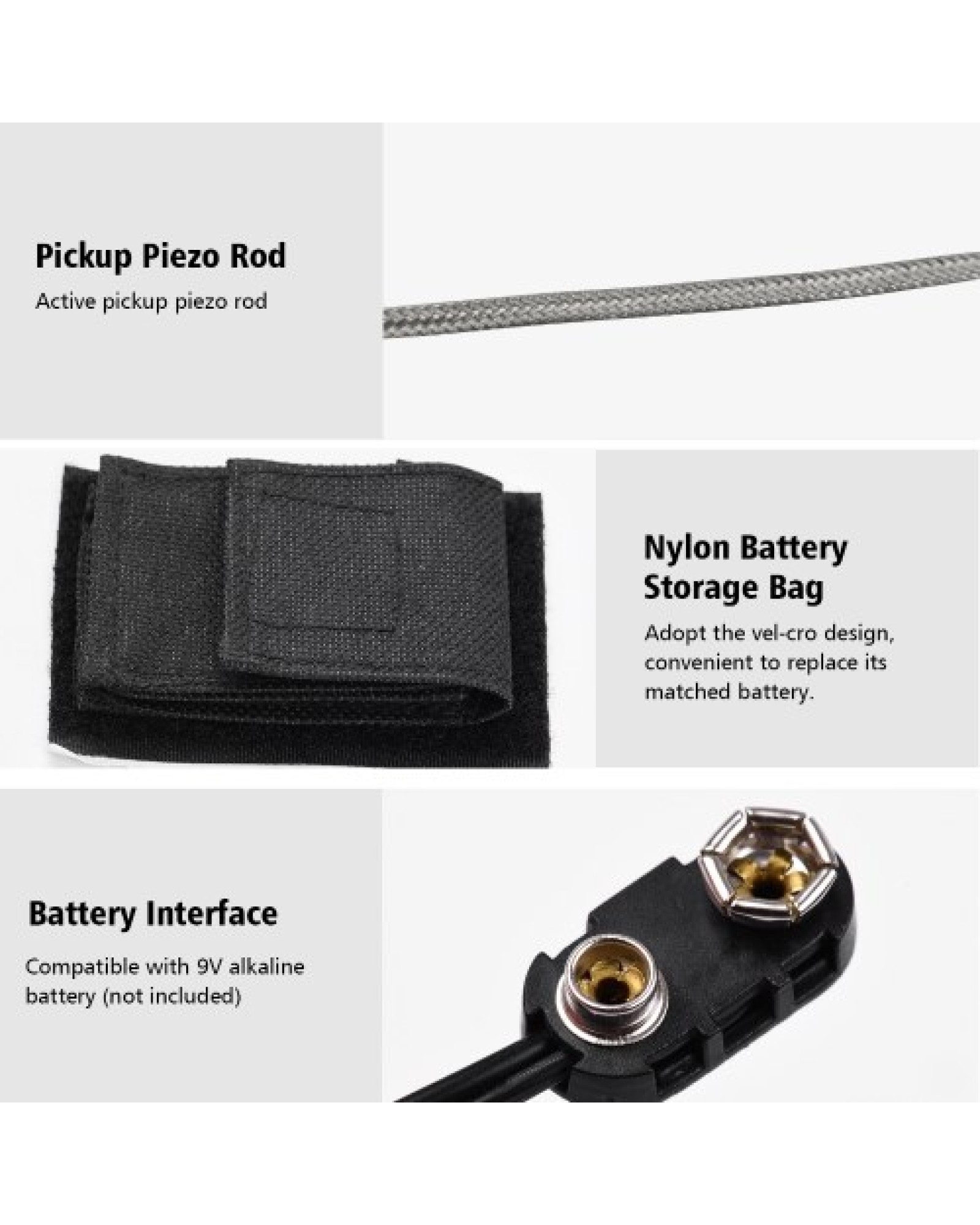 Pen Tube Style Acoustic Guitar Undersaddle Pickup Active Pickup Volume and Tone Controls with Pickup Piezo Rod Only for Acoustic