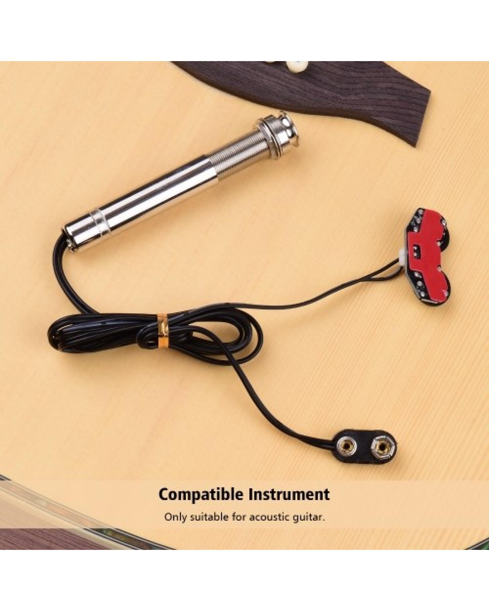 Pen Tube Style Acoustic Guitar Undersaddle Pickup Active Pickup Volume and Tone Controls with Pickup Piezo Rod Only for Acoustic