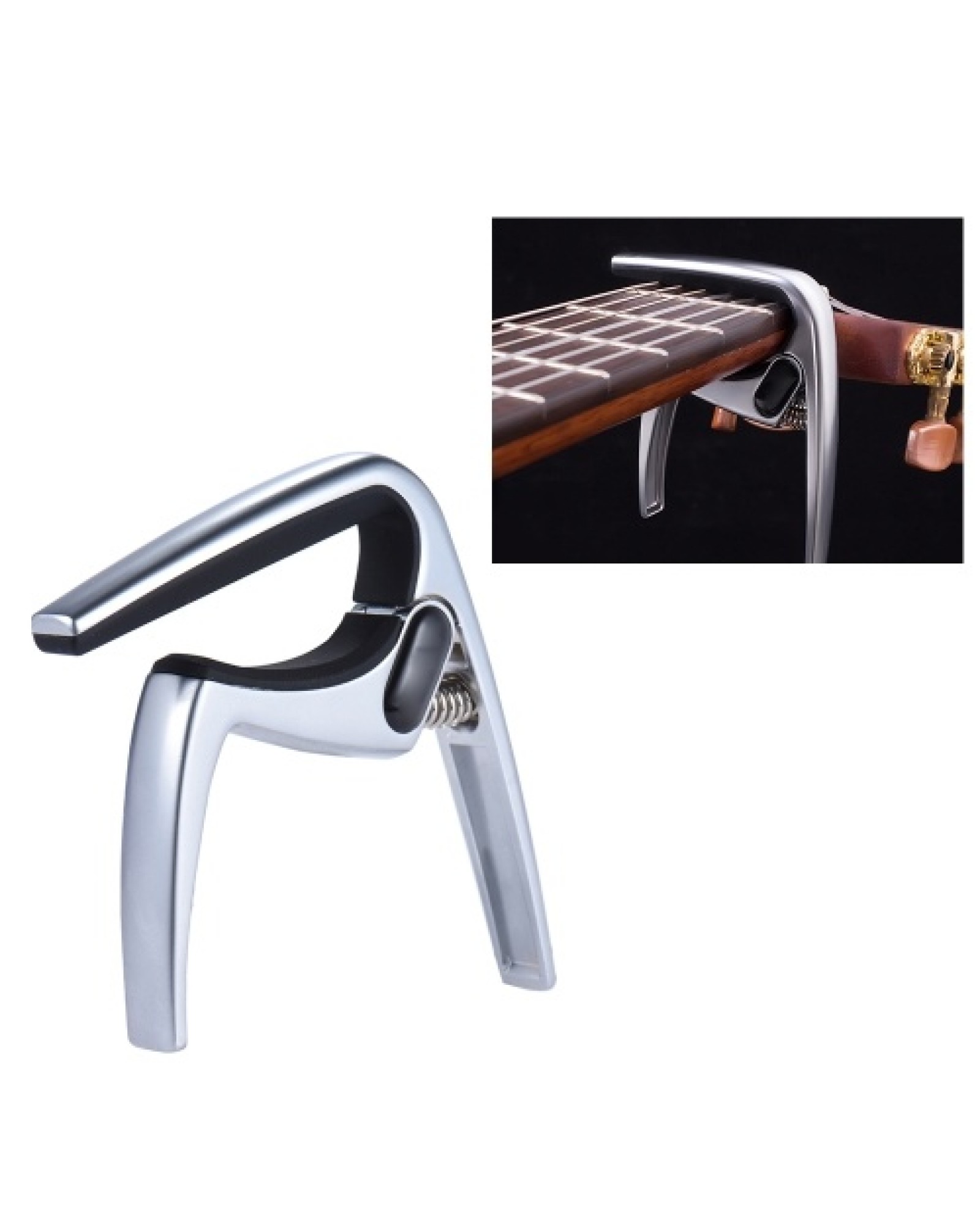 Clip-on Guitar Capo Clamp Zinc Alloy Single-handed for Classical Guitars