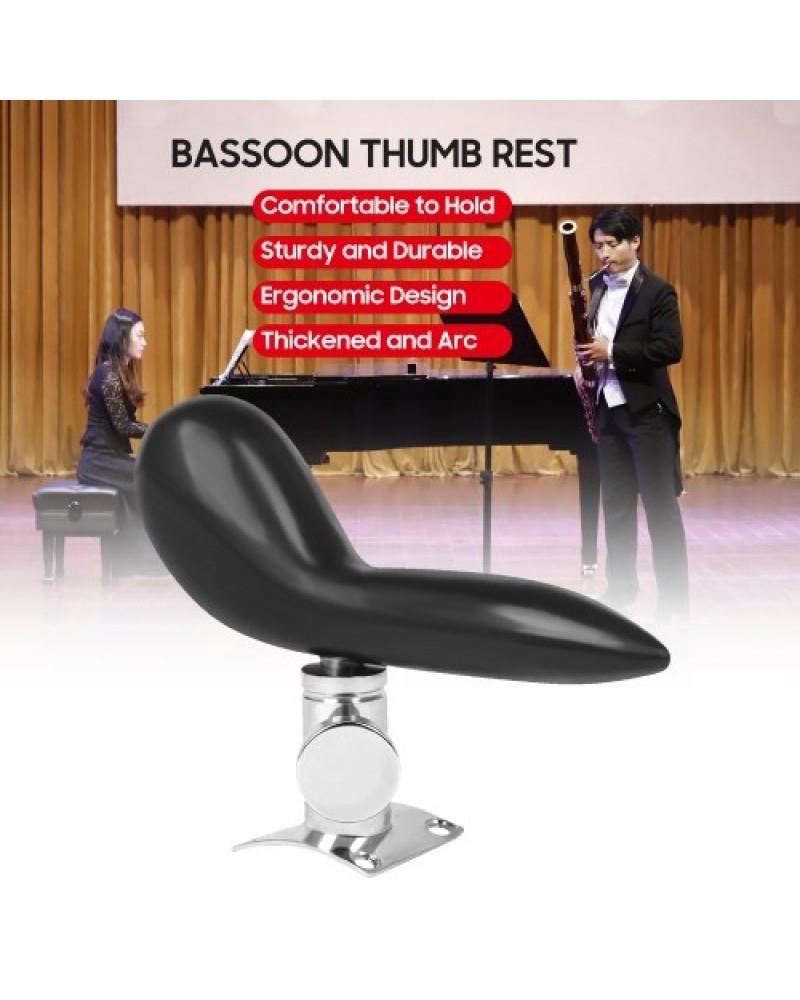 Bassoon Hand Saddle Rest Thumb Rest for Bassoon Hand Holder Thickened Arc Finger Rest with Metal Base and 4 Screws Instrument Ac