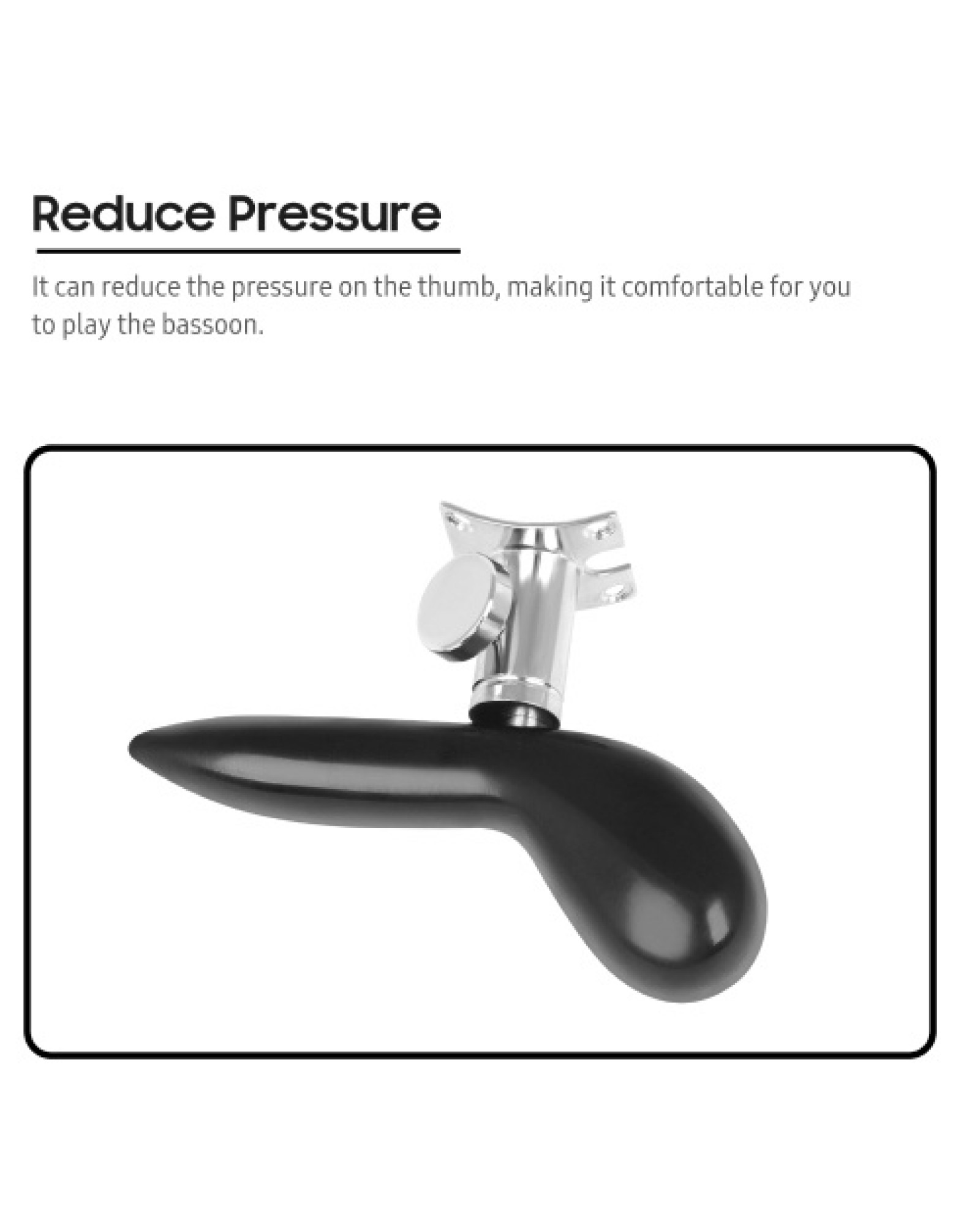 Bassoon Hand Saddle Rest Thumb Rest for Bassoon Hand Holder Thickened Arc Finger Rest with Metal Base and 4 Screws Instrument Ac