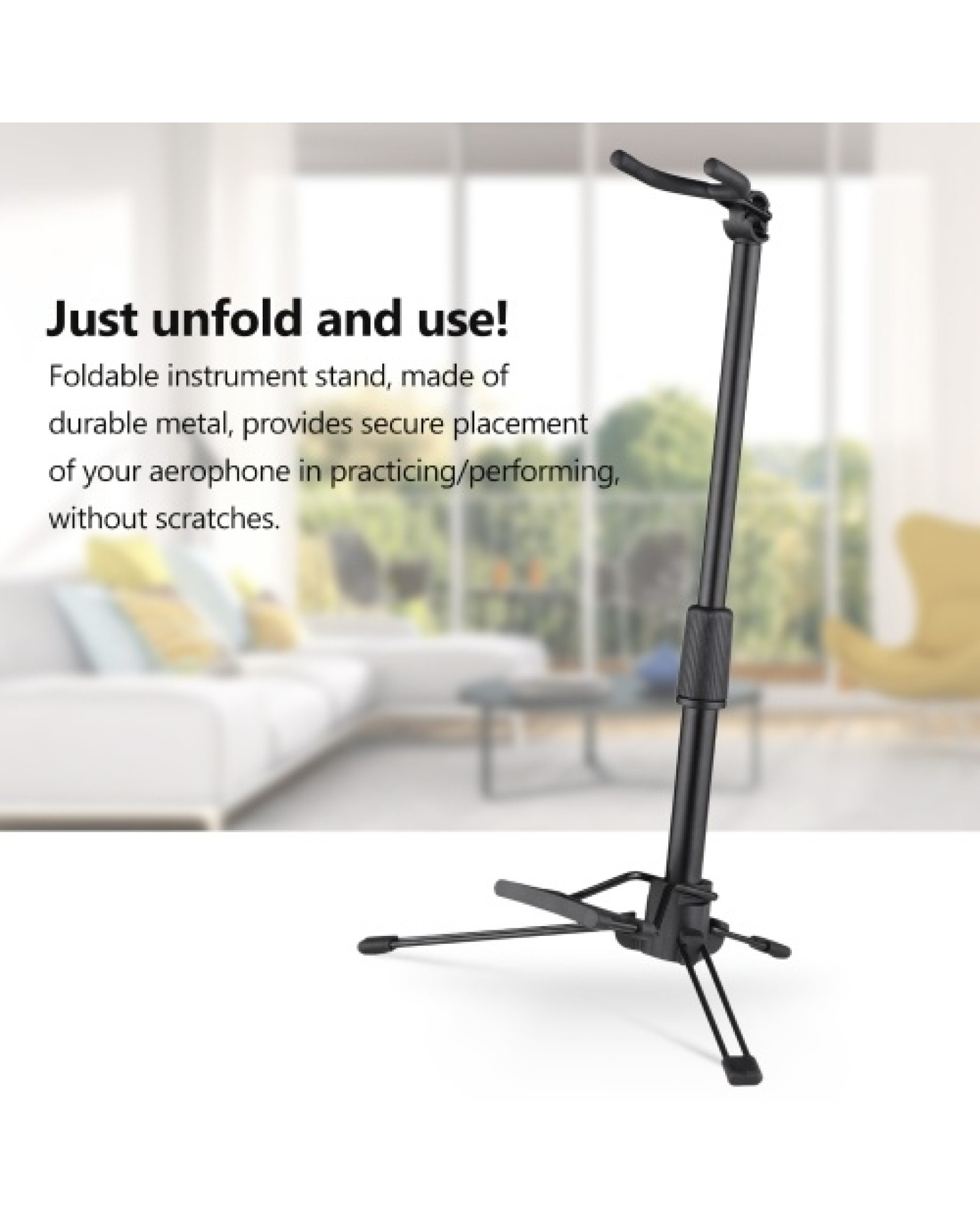 Foldable Digital Wind Instrument Stand Adjustable Metal Aerophone Holder Musical Instrument Stand