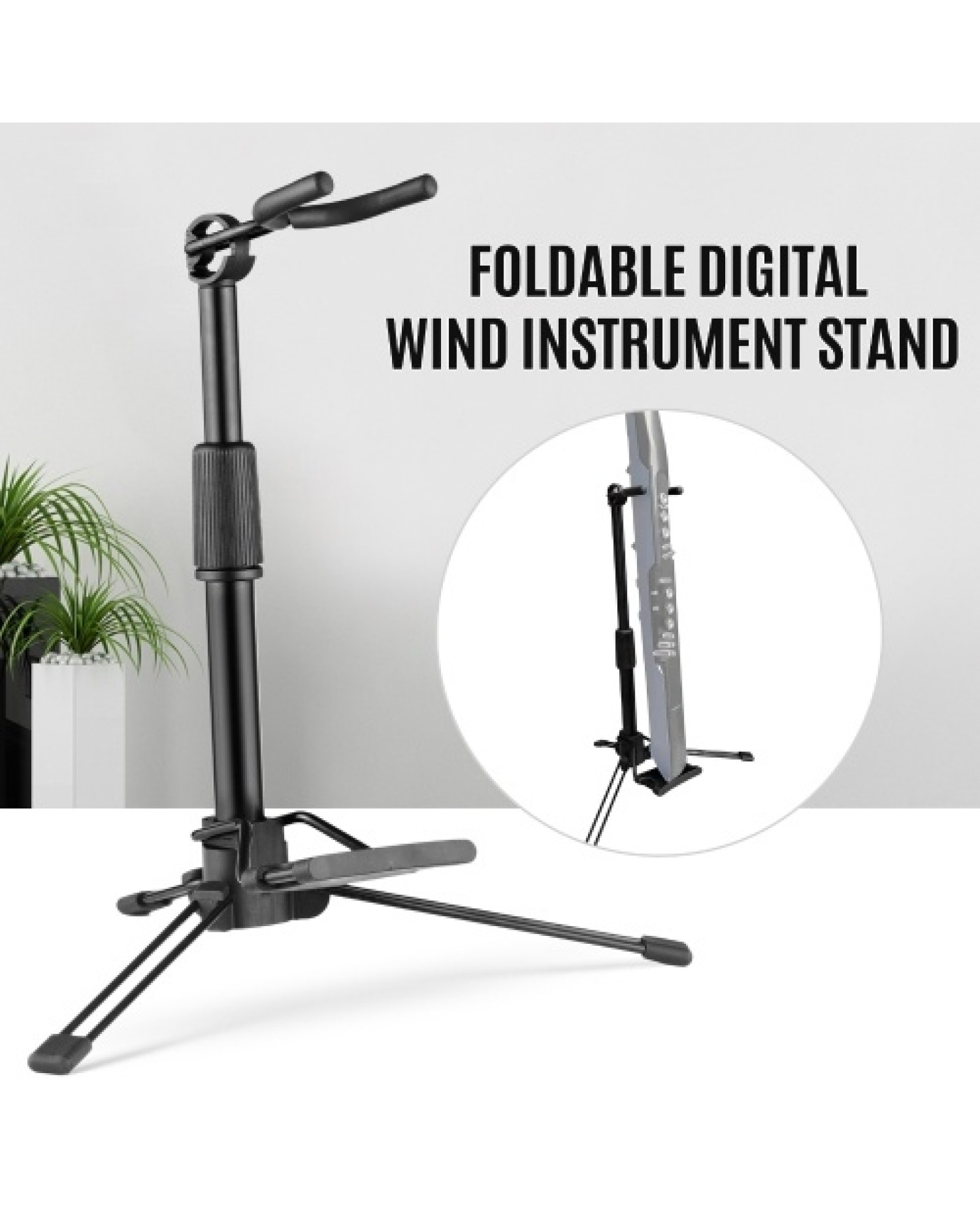 Foldable Digital Wind Instrument Stand Adjustable Metal Aerophone Holder Musical Instrument Stand
