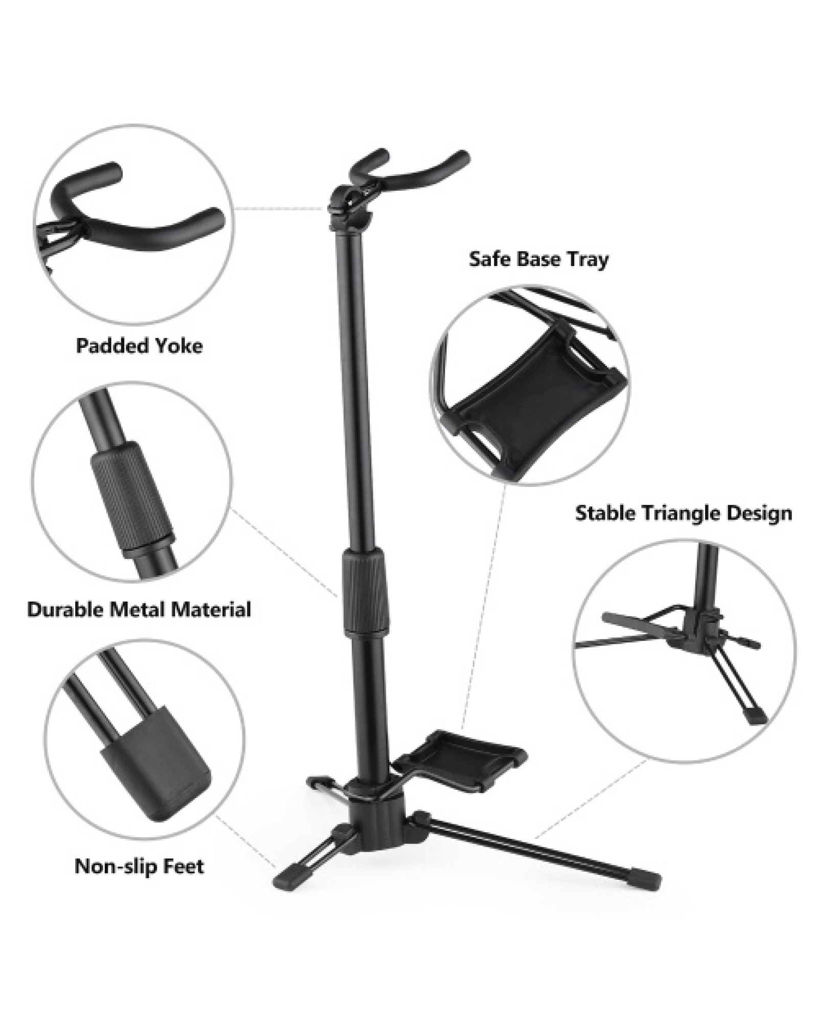 Foldable Digital Wind Instrument Stand Adjustable Metal Aerophone Holder Musical Instrument Stand