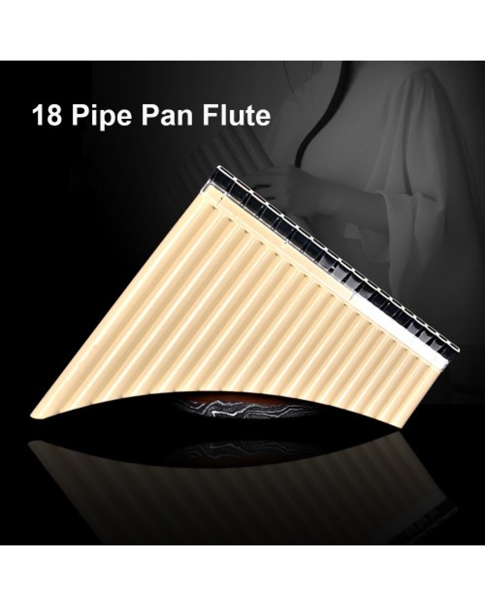 18 Pipe Pan Flute Panpipes C Key Pan Pipes with Mouthpiece for Beginners Students