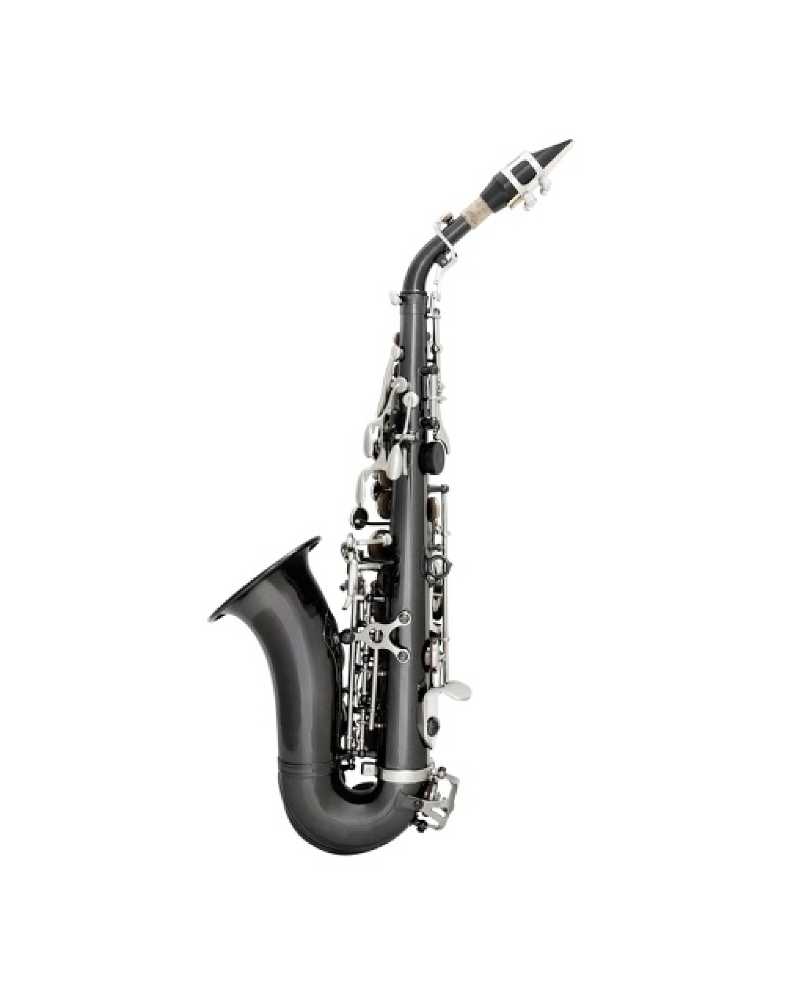 Bb Soprano Saxophone Sax Brass Material Black Nickel Plated Woodwind