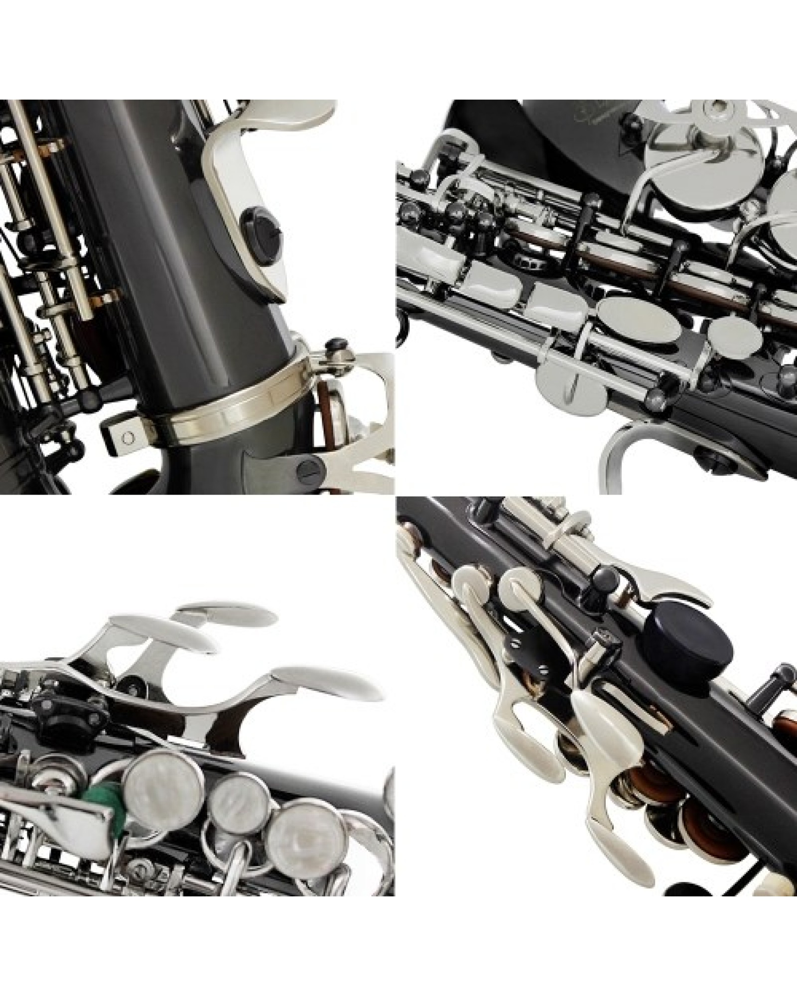 Bb Soprano Saxophone Sax Brass Material Black Nickel Plated Woodwind