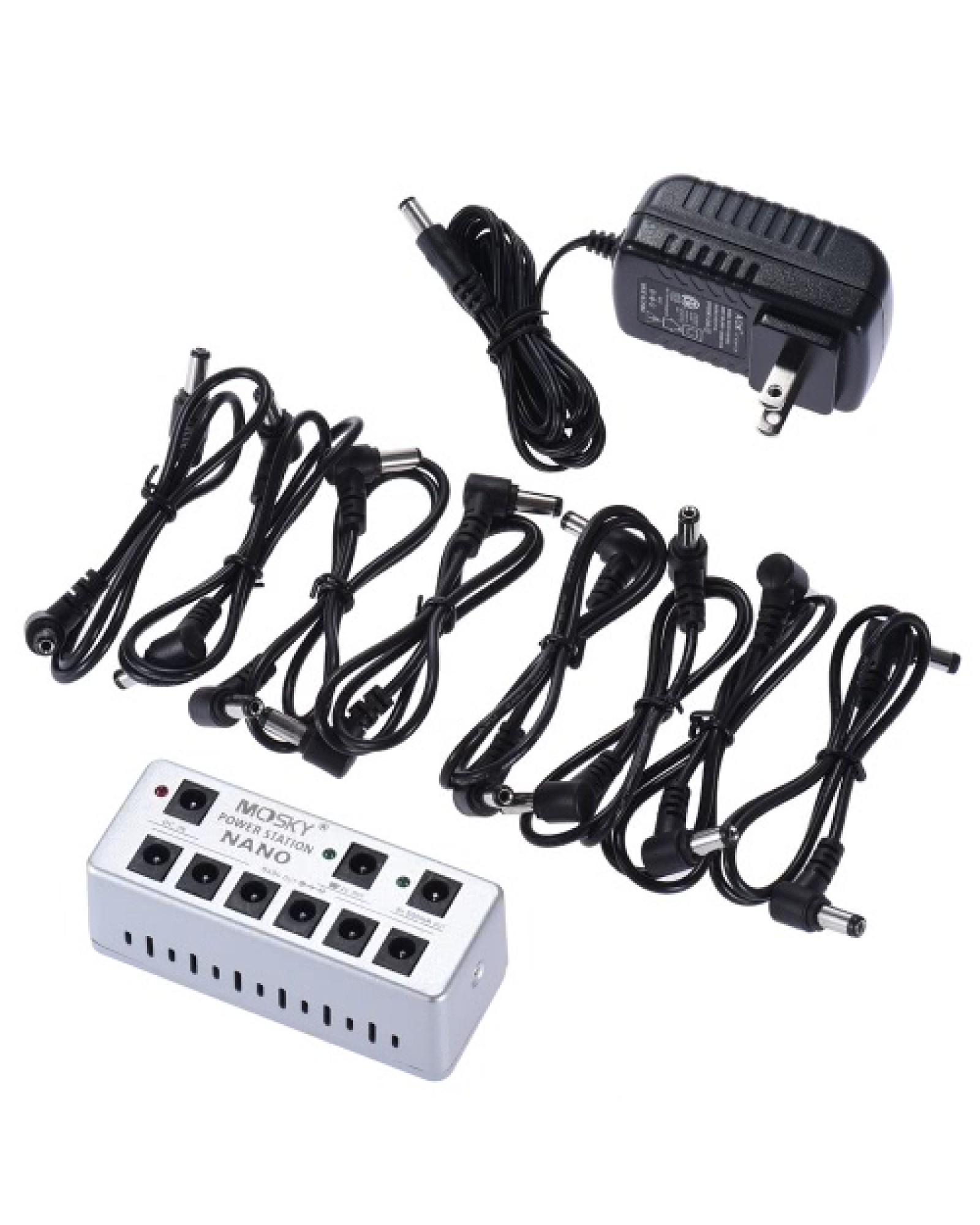 Guitar Effects  Mini Power Supply 8 Isolated DC Outputs 7 * 9V/ 1 * 12V with Cables Power Adapter